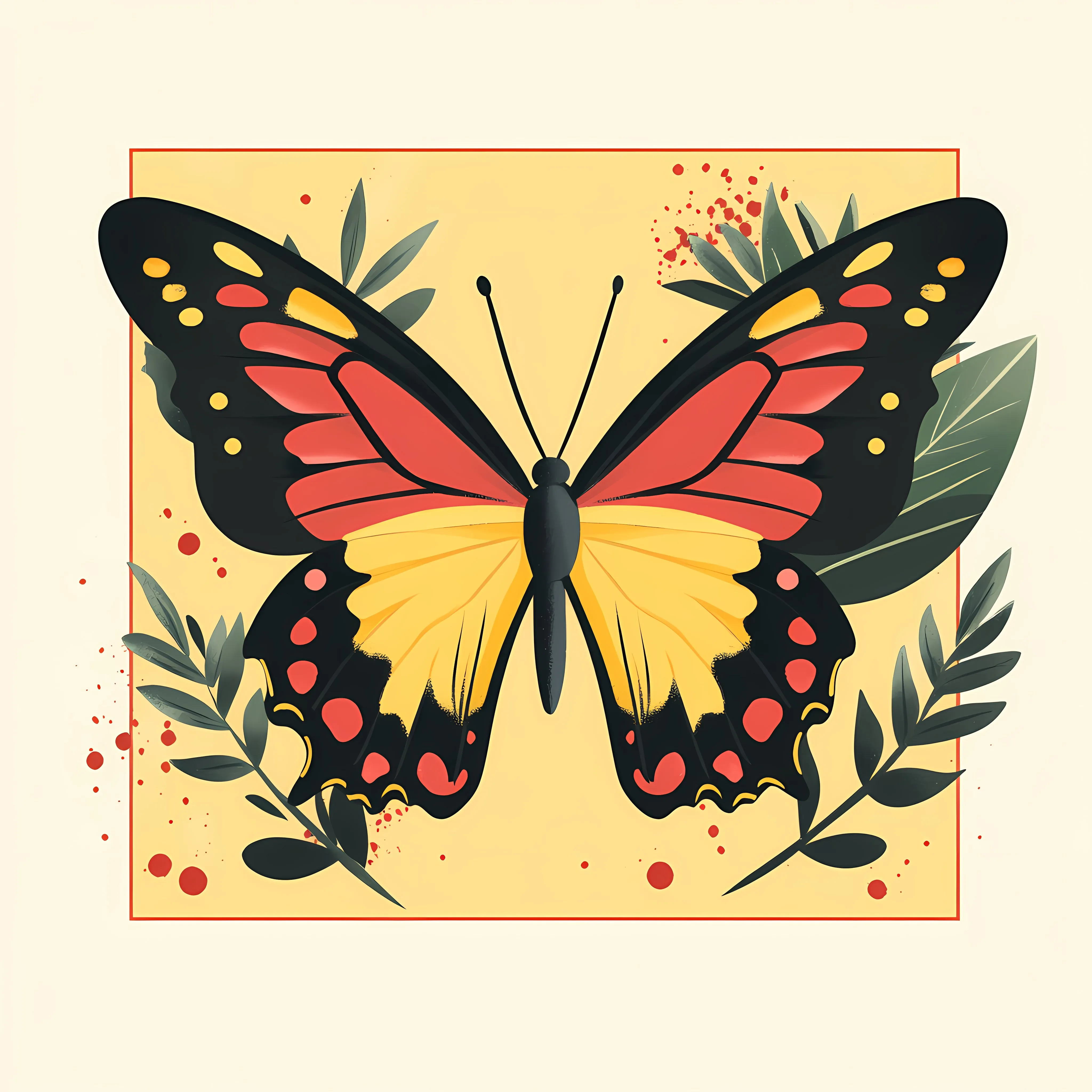 Colorful Tropical Butterfly Flat Vector Illustration — free download from Dotvec
