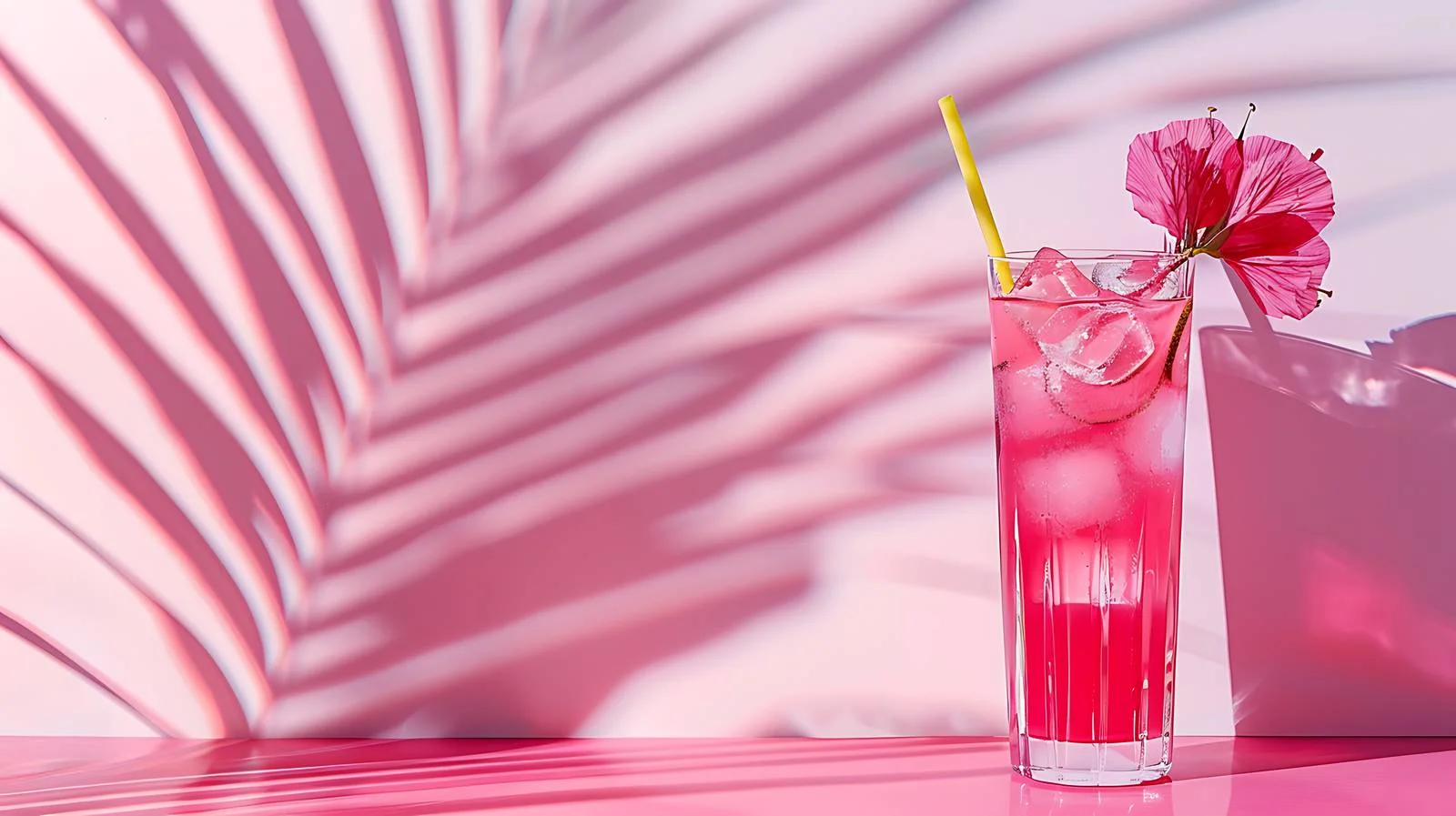 Vivid Tropical Cocktail on Pink Background — free download from Dotvec