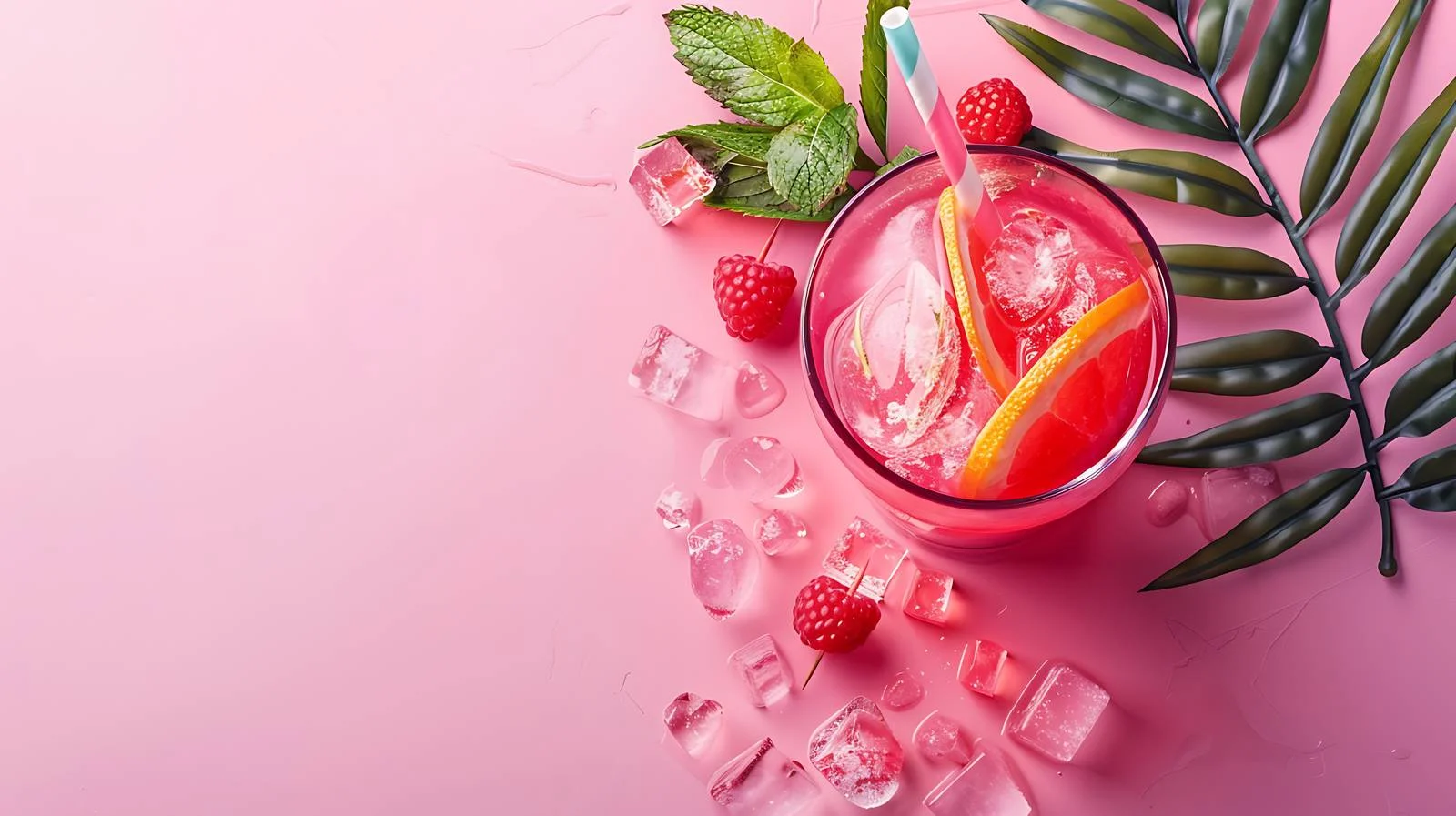 Exotic Cocktail on Vibrant Pink Background — free download from Dotvec