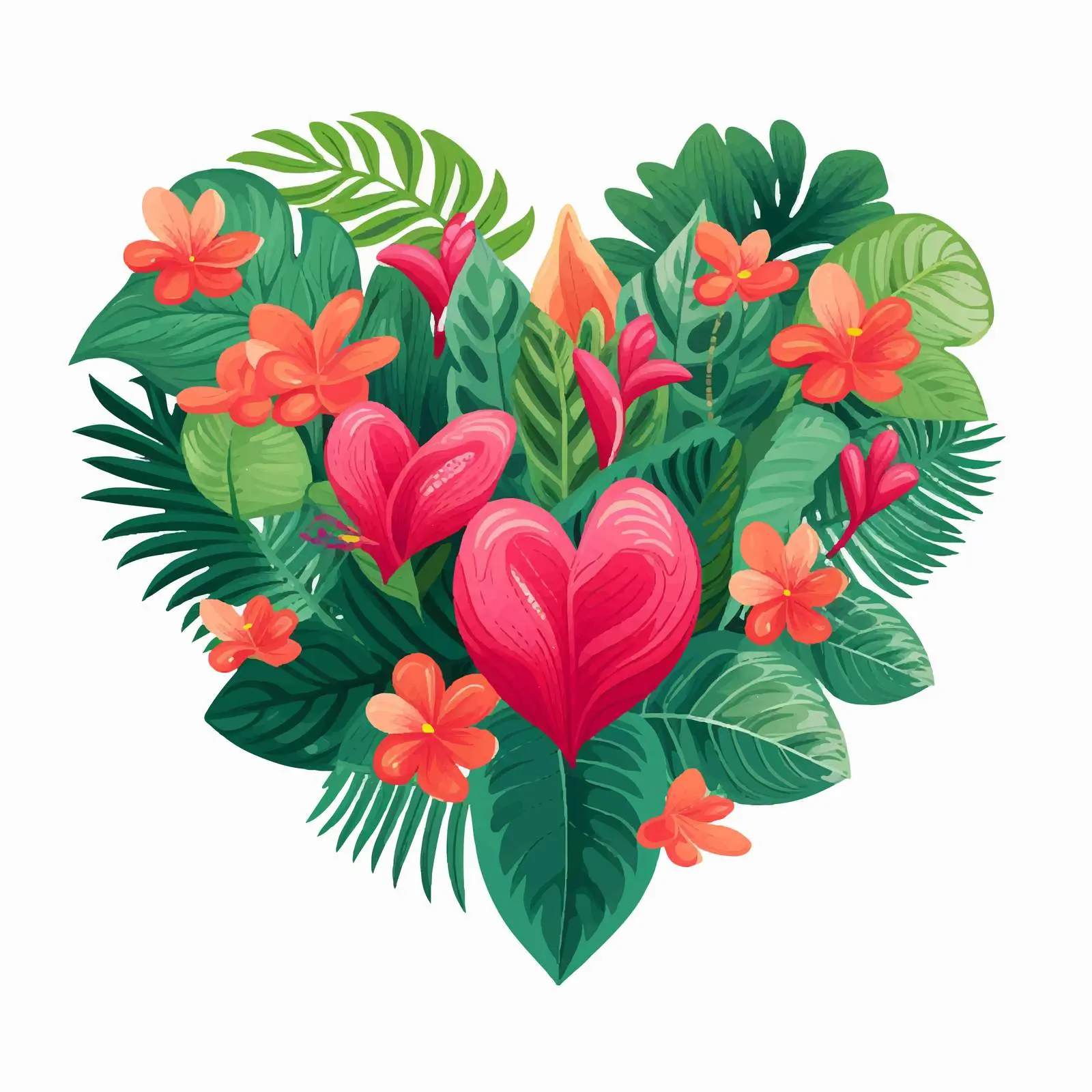 Exotic Blooming Plant with Green Leaves – free artistic plants image from Dotvec