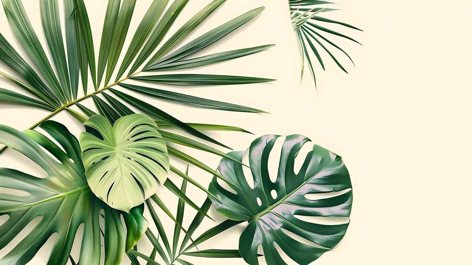 Aesthetic Minimal Tropical Palm Leaves Background — free download from Dotvec