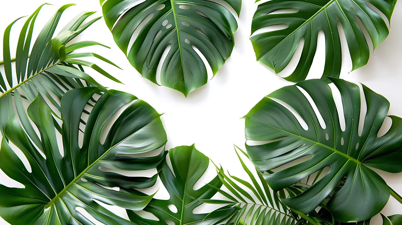 Exotic Palm Leaves on White Background — free download from Dotvec