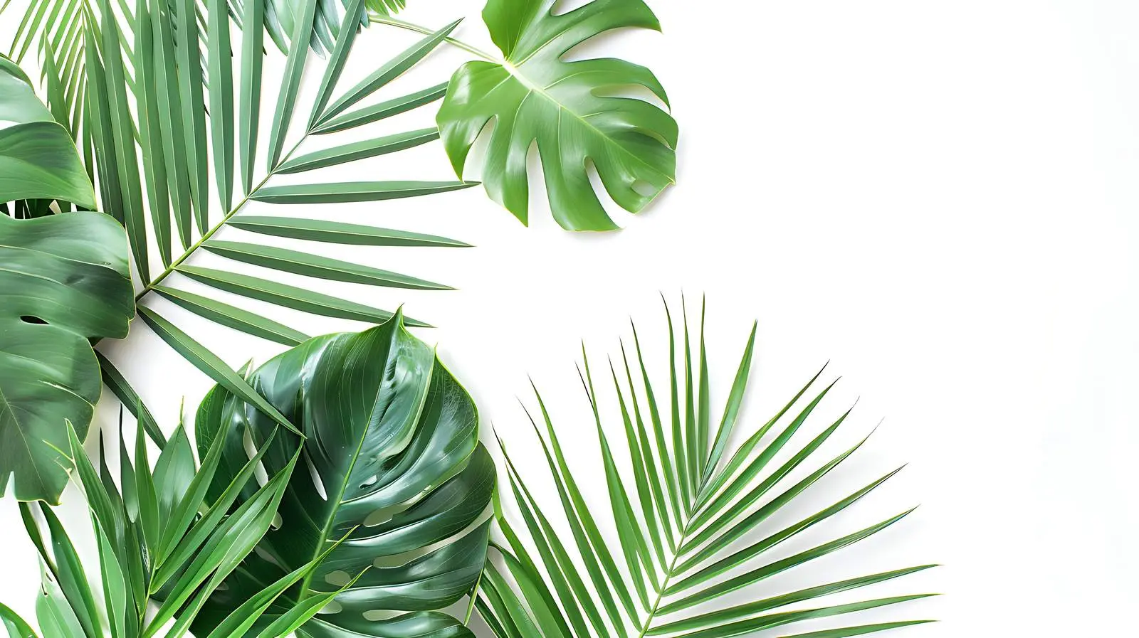 Exotic Palm Leaves Isolated on White Background — free download from Dotvec