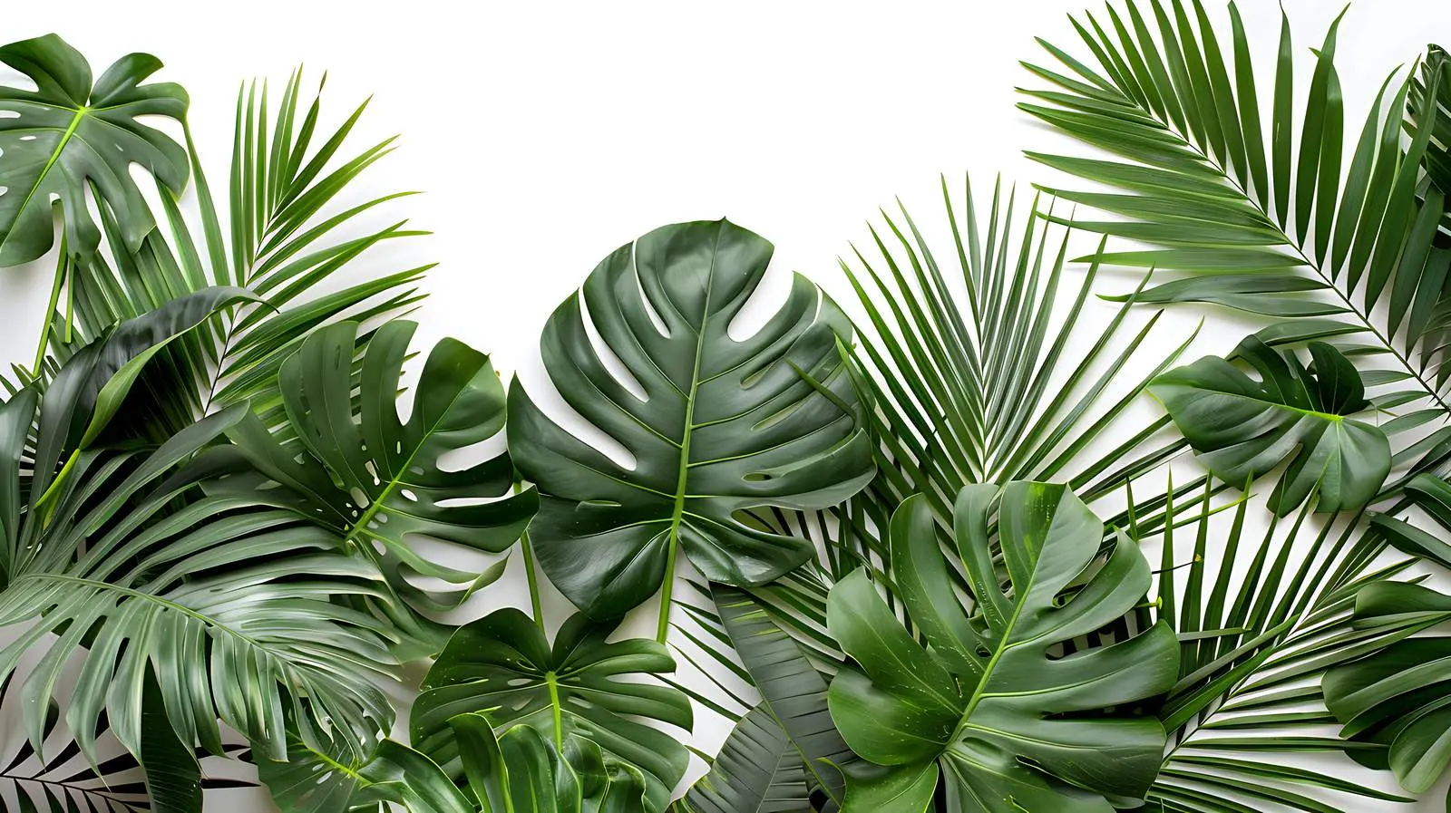 Exotic Palm Leaves on White Background – free vitality image from Dotvec