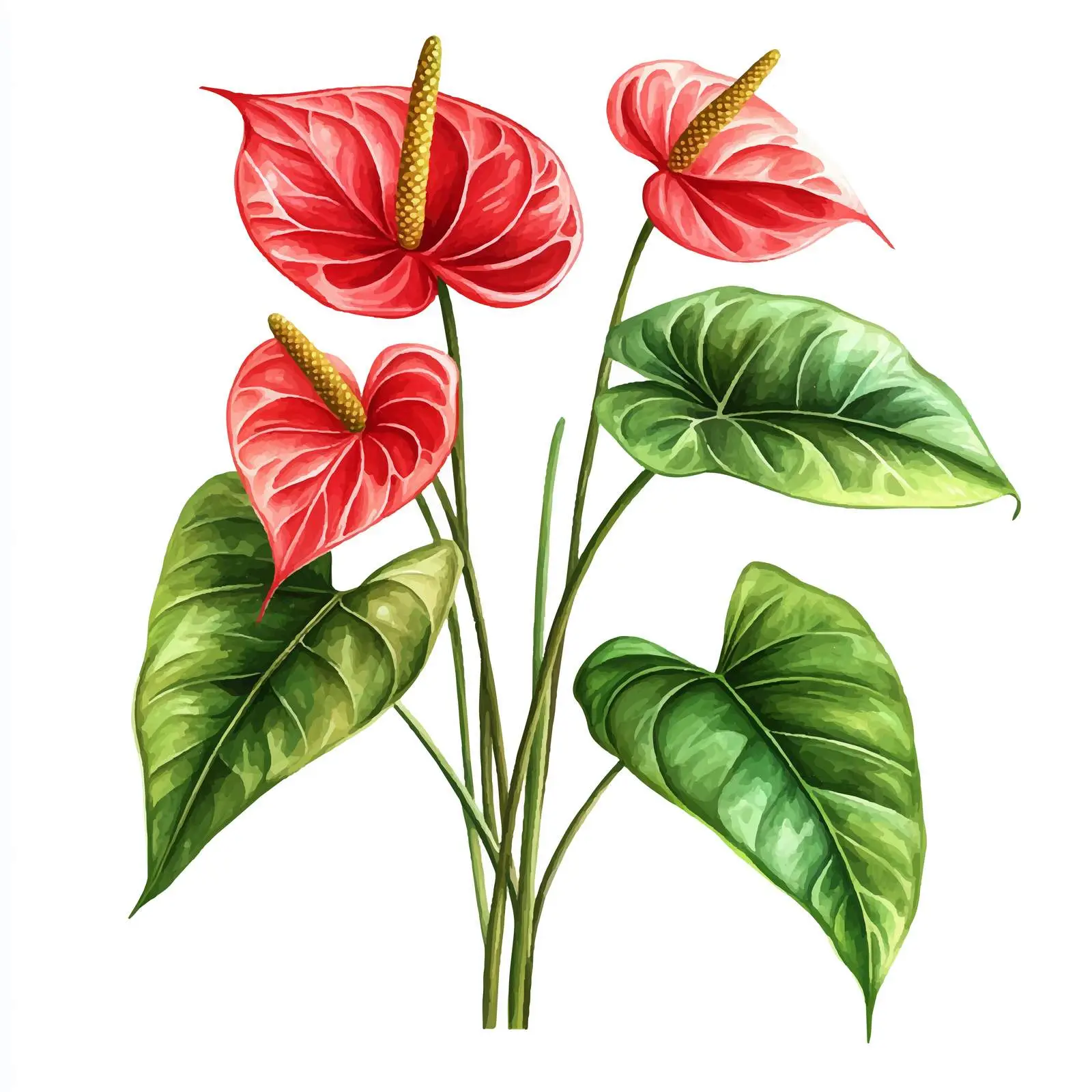 Anthurium Tropical Flower on White Background — free download from Dotvec