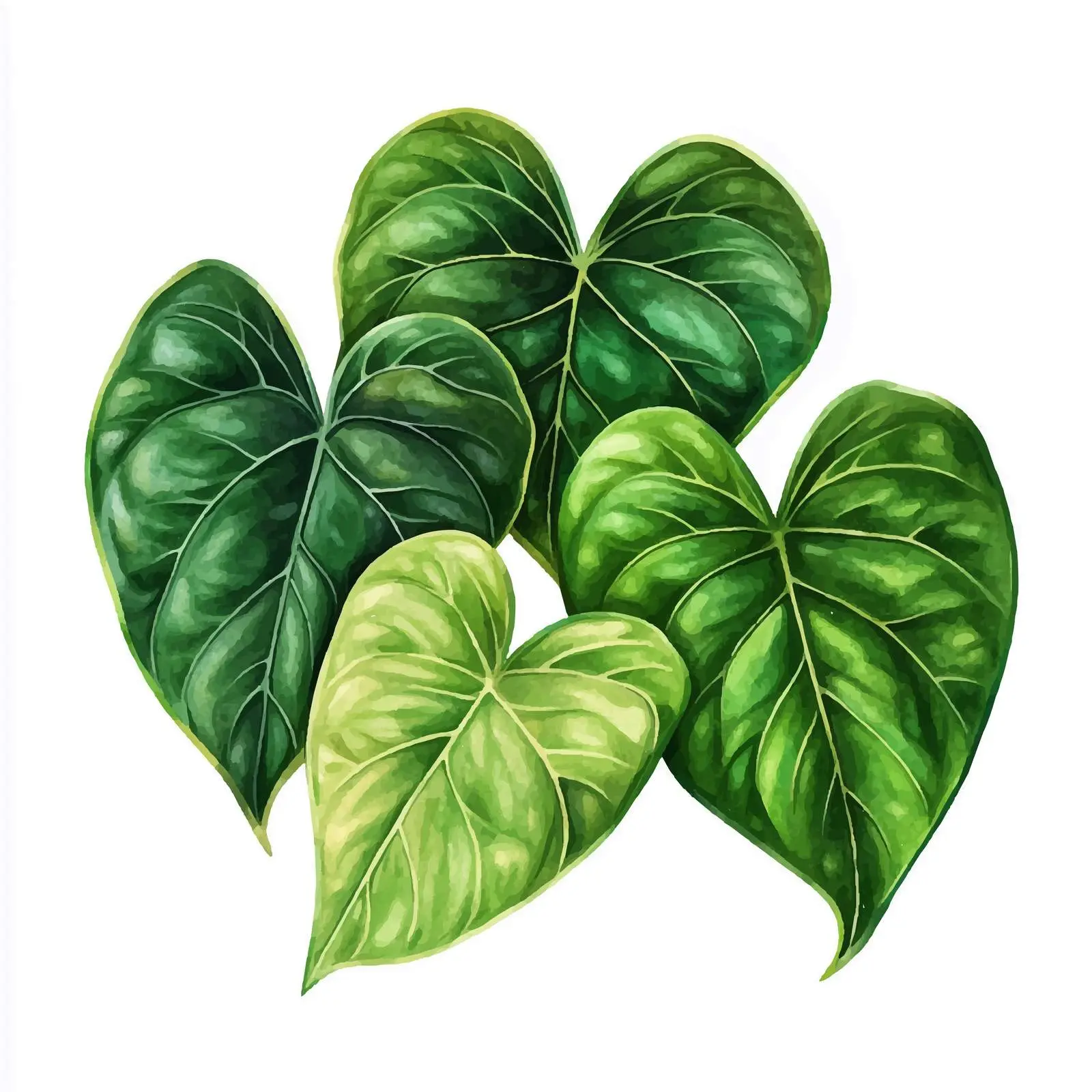 Isolated Anthurium Tropical Leaves Vector Art — free download from Dotvec