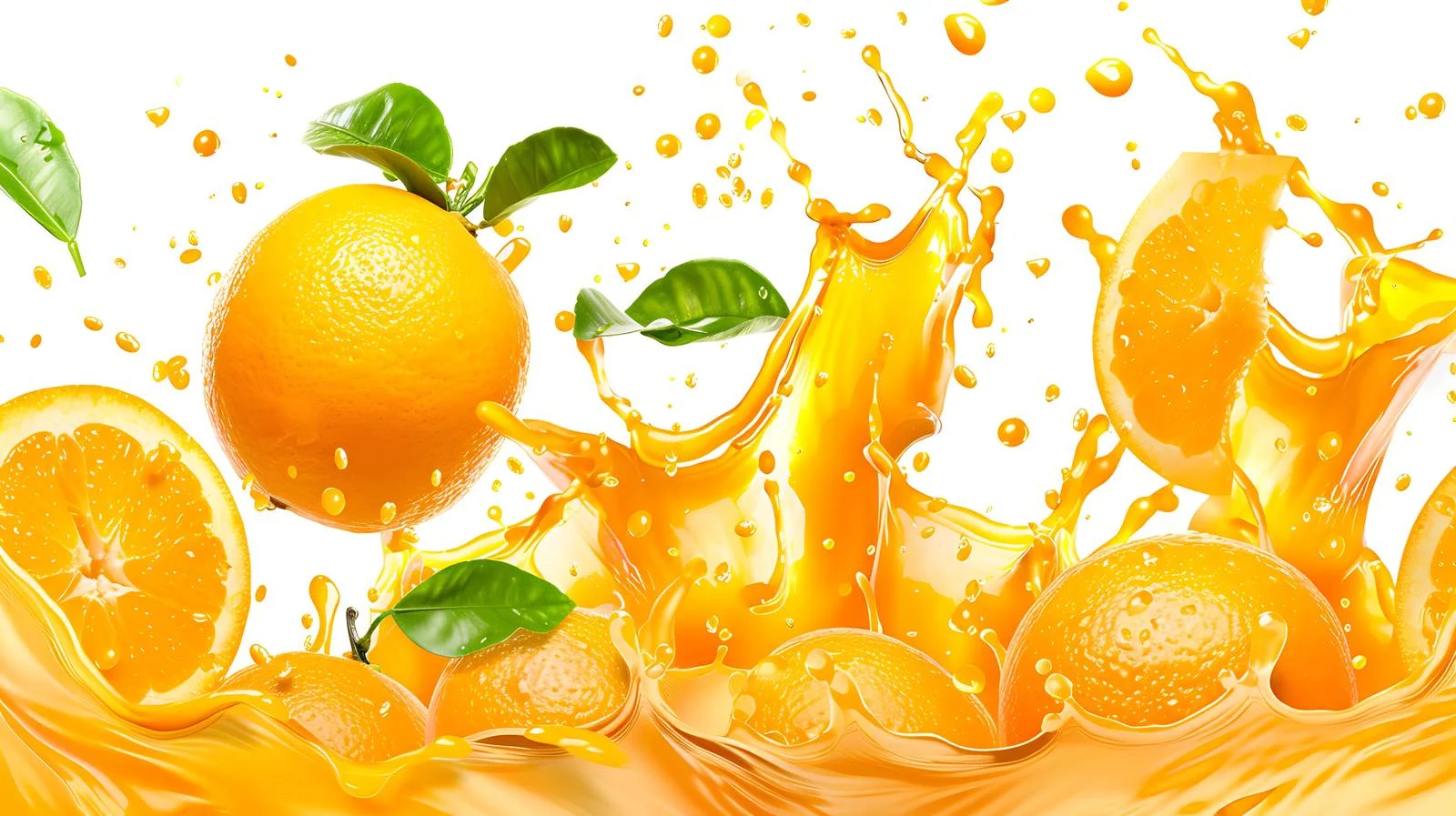 Vibrant Tropical Orange Fruits Splashing Freshly — free download from Dotvec