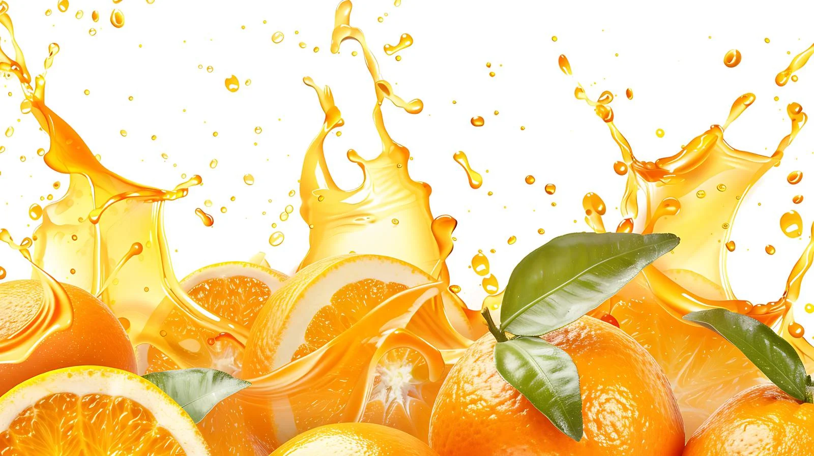 Vibrant Tropical Orange Fruits with Fresh Splashes — free download from Dotvec