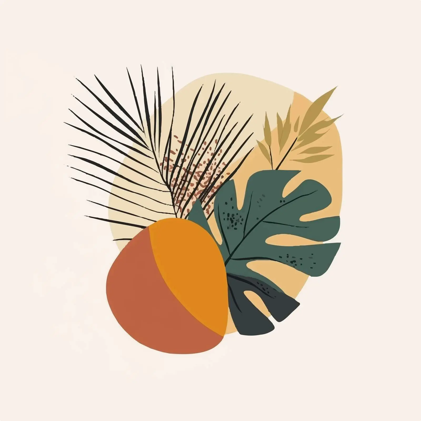 Isolated Tropical Palm Leaf Flat Vector Design — free download from Dotvec