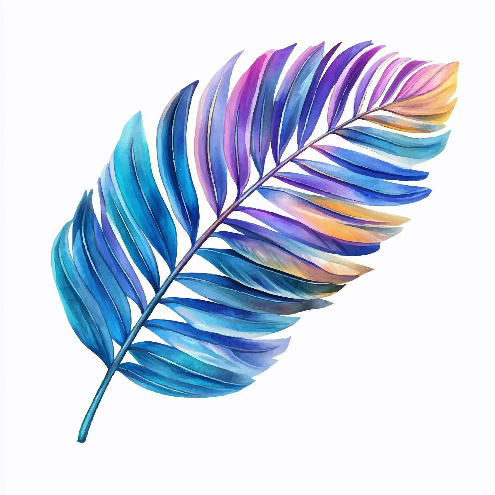 Watercolor Tropical Palm Leaf on White Background — free download from Dotvec