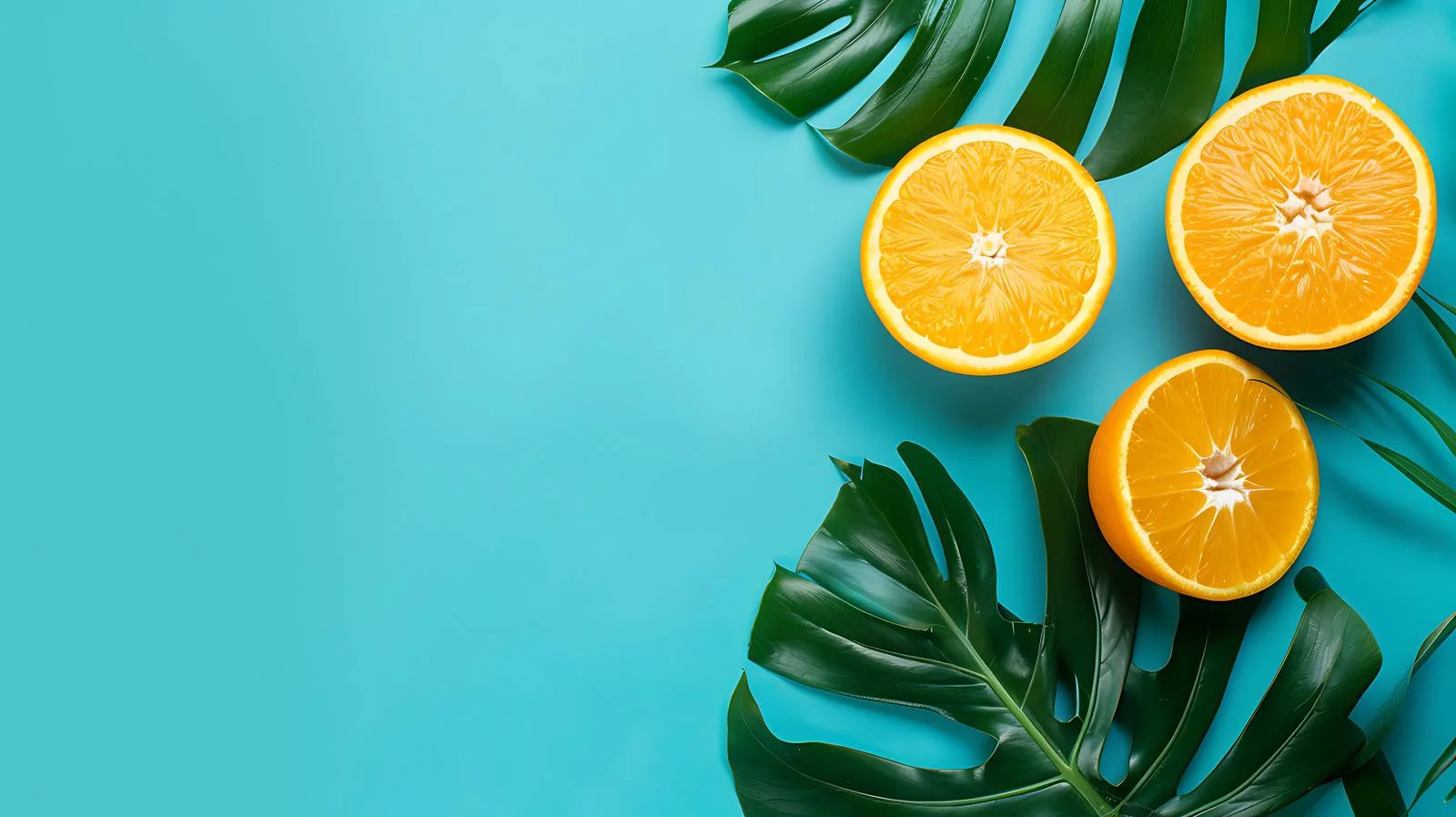 Tropical Fruit and Palm Leaf Composition — free download from Dotvec