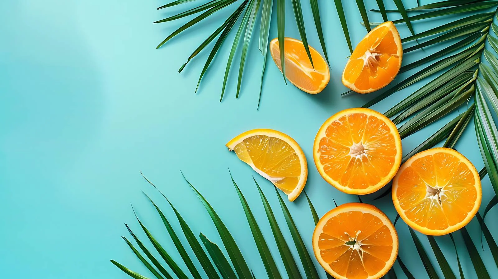Tropical Fruit Composition on Blue Background — free download from Dotvec
