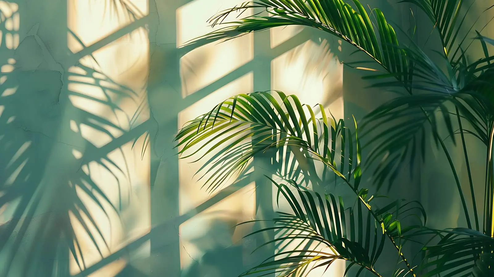 Tropical Palm Leaves with Sunlight Shadows — free download from Dotvec