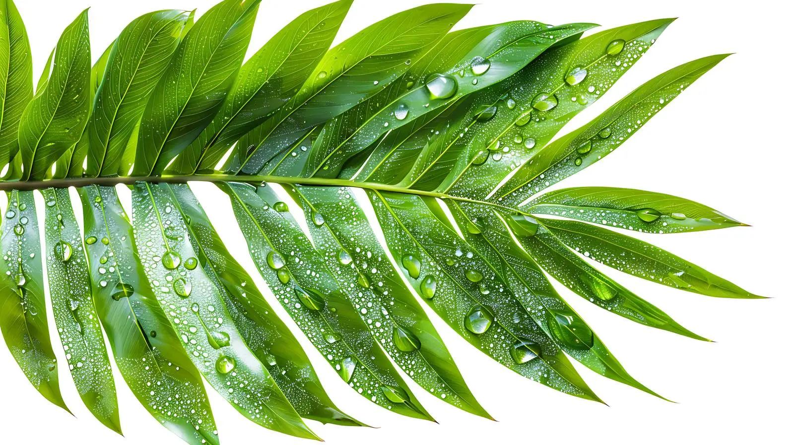 Tropical Palm Leaves with Water Drops on White Background — free download from Dotvec