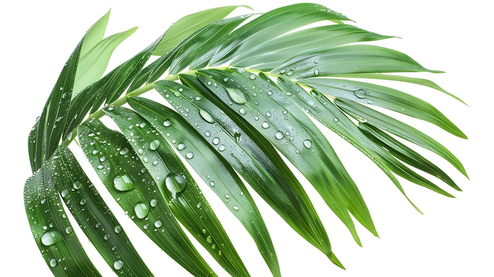 Tropical Palm Leaves with Water Drops on White Background — free download from Dotvec
