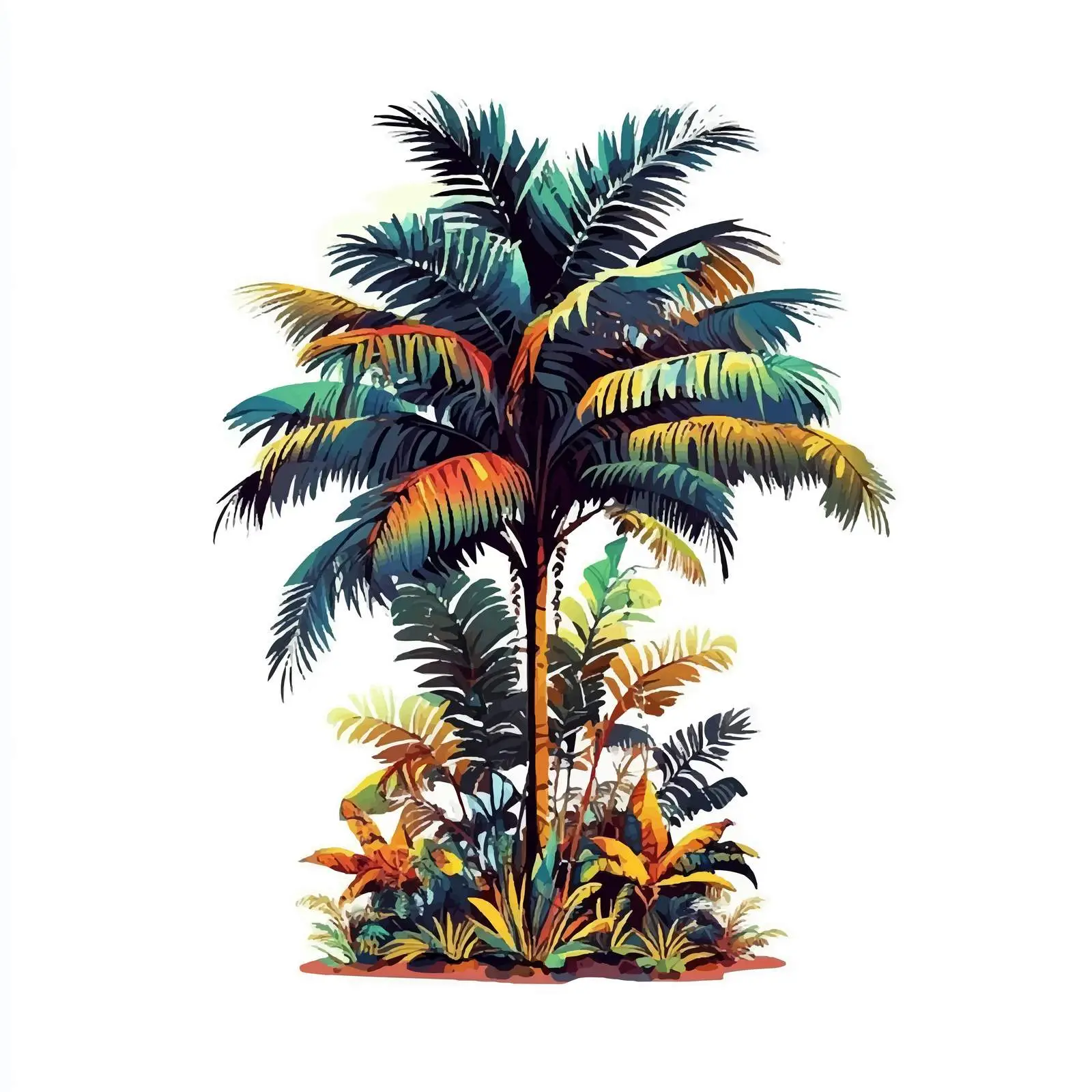 Isolated Tropical Palm Tree Vector Design — free download from Dotvec