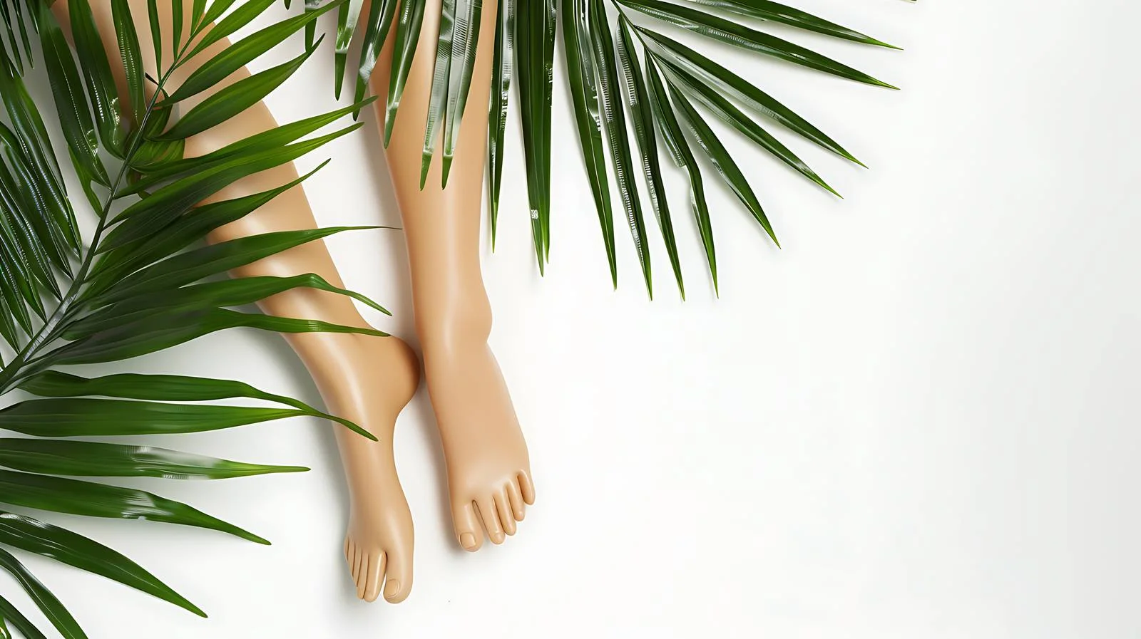 Whimsical Palm Leaf Doll Legs Composition — free download from Dotvec