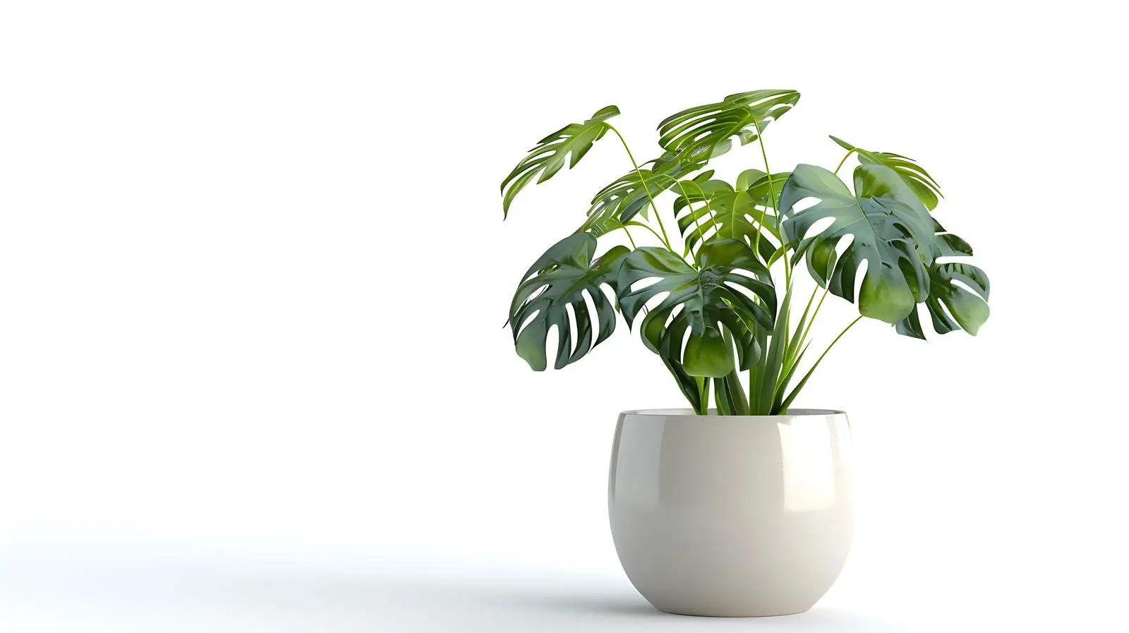 Monstera Plant in White Flowerpot on Bright Background — free download from Dotvec