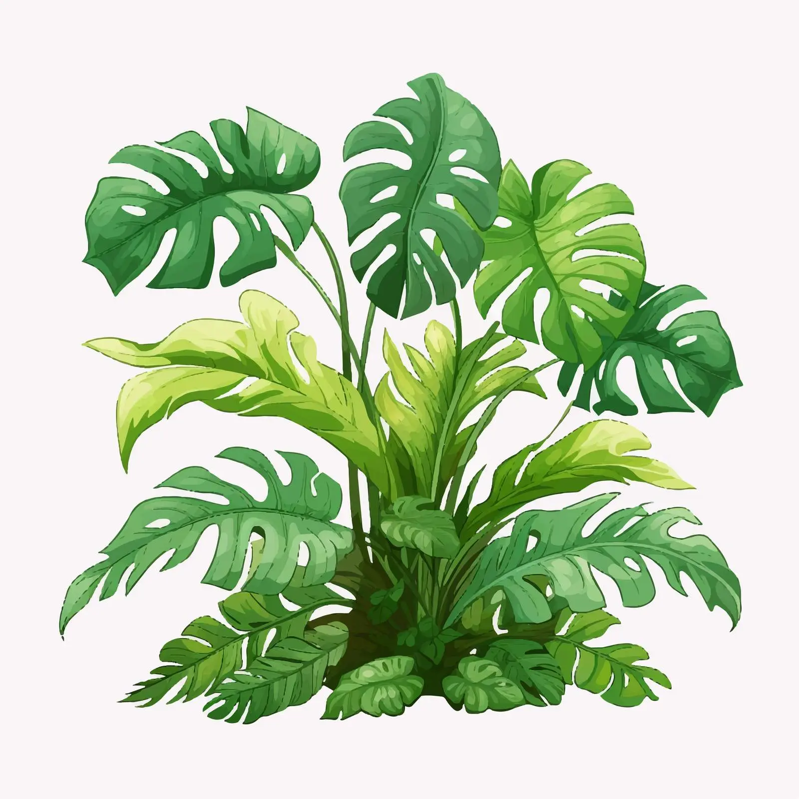 Tropical Plant Illustration on Transparent Background — free download from Dotvec