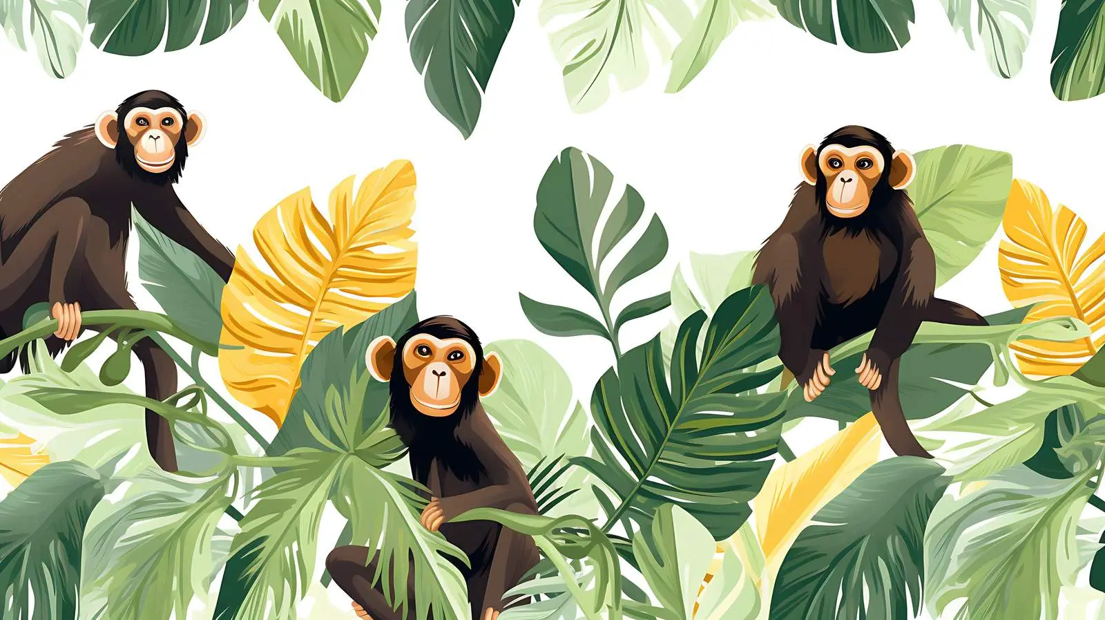 Tropical Jungle Monkey Seamless Pattern — free download from Dotvec