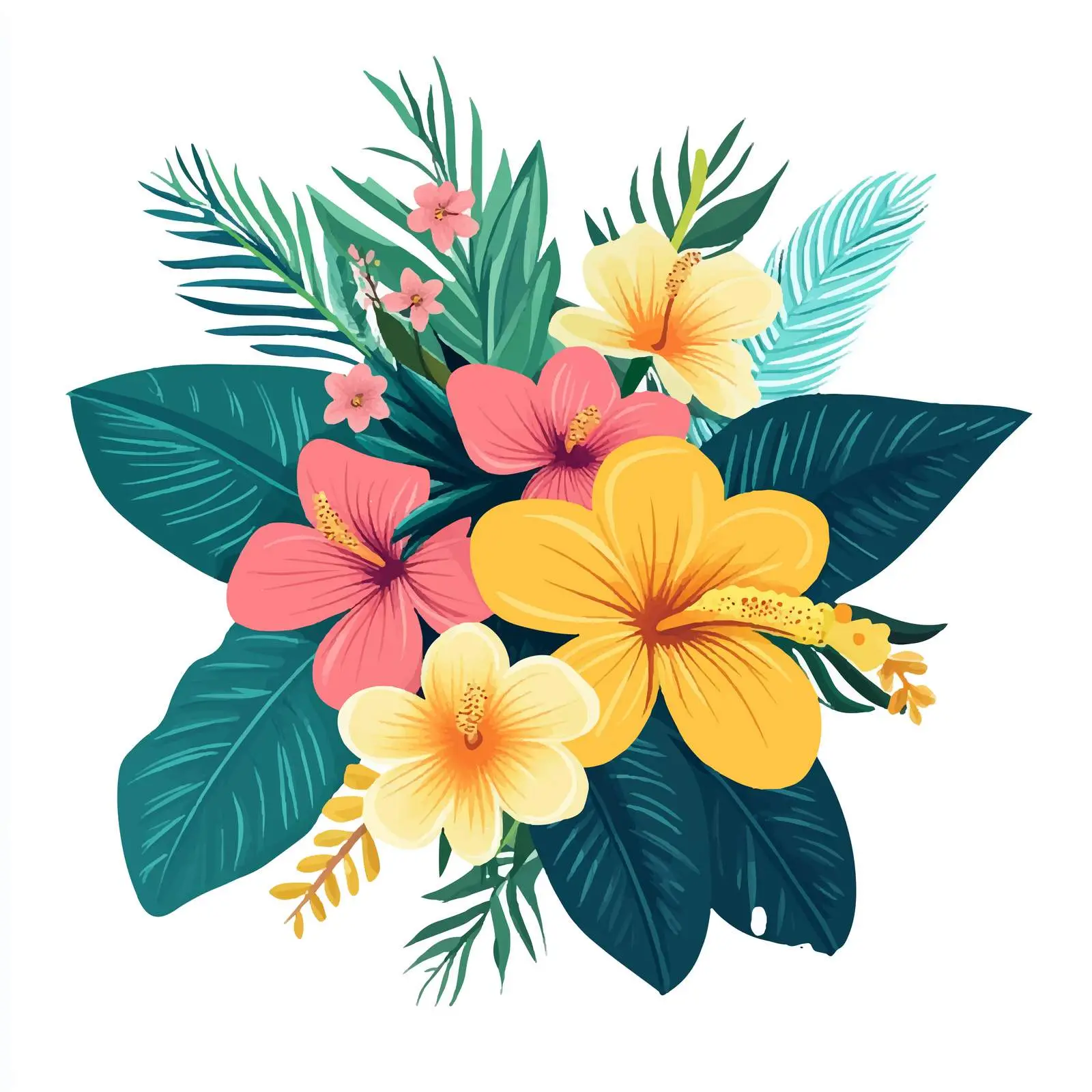 Tropical Floral Illustration Card Design — free download from Dotvec