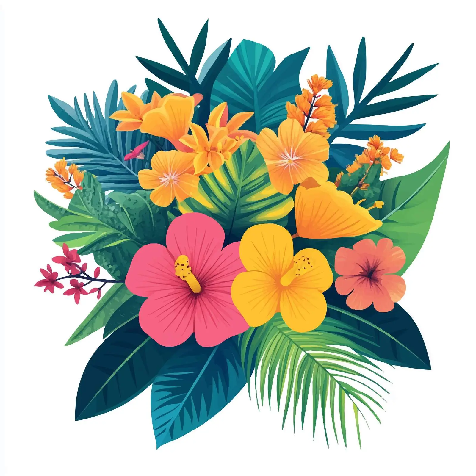 Tropical Floral Vector Illustration Card Design — free download from Dotvec