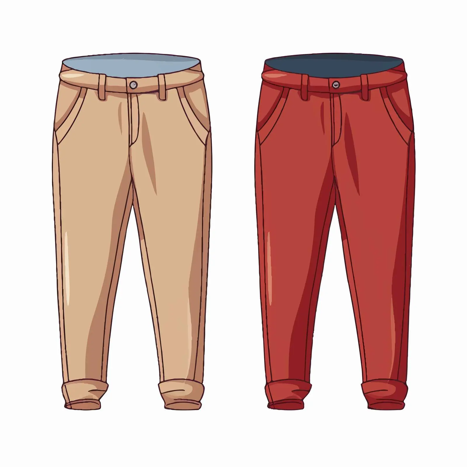 Cartoon Trousers Vector Line Illustration — free download from Dotvec