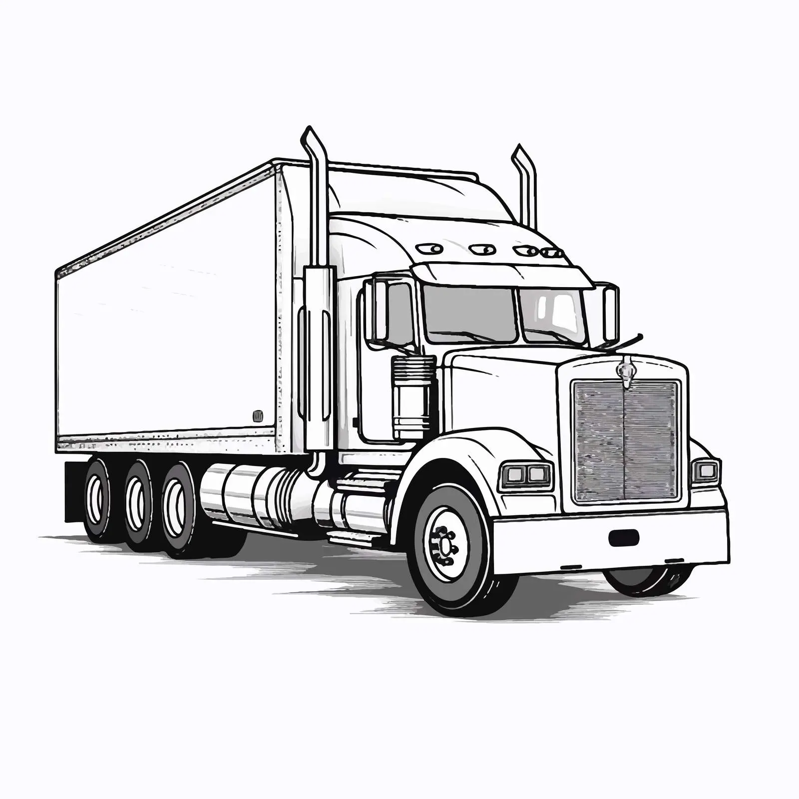 Cartoon Truck Line Vector Illustration — free download from Dotvec