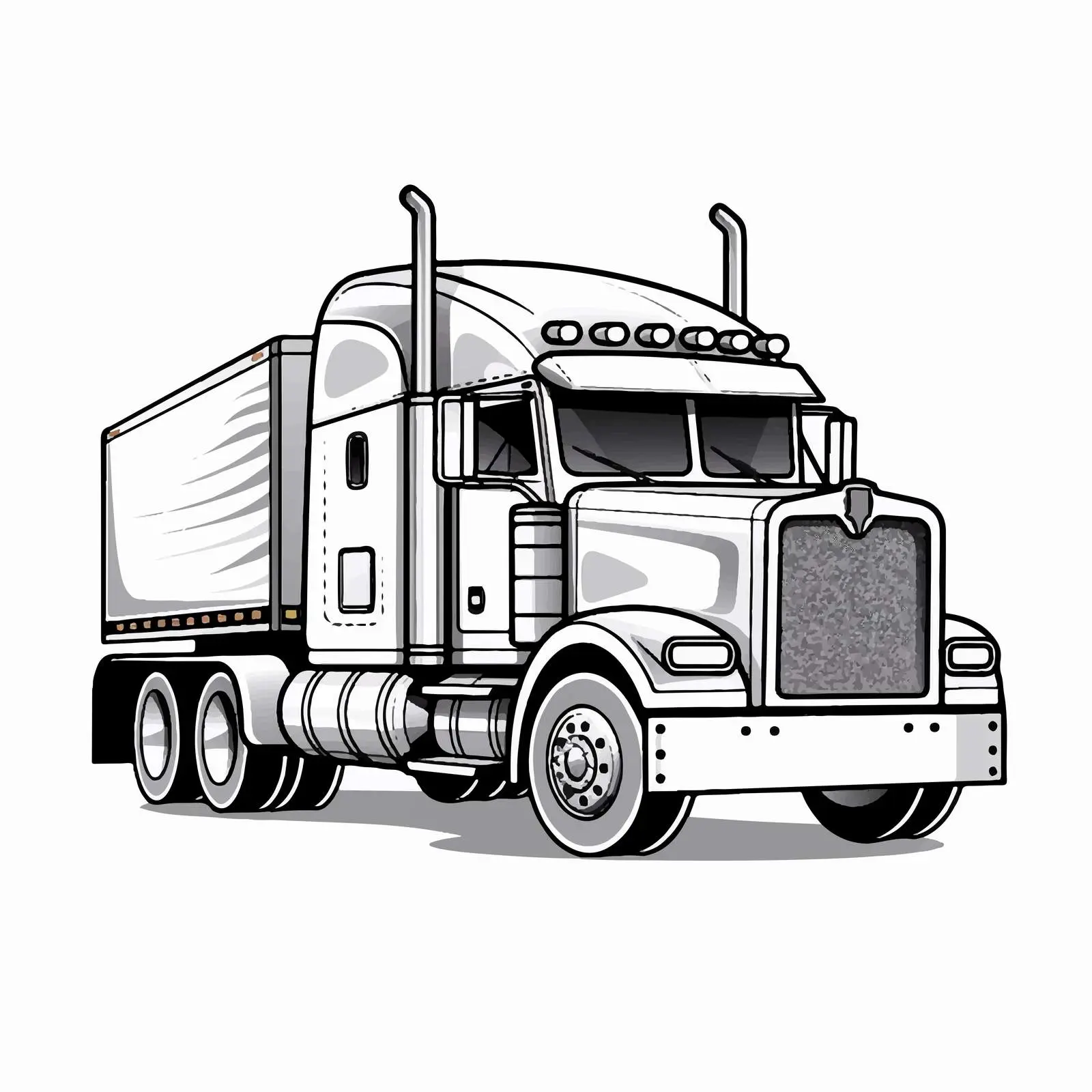 Cartoon Truck Line Vector Illustration – free 3d design image from Dotvec