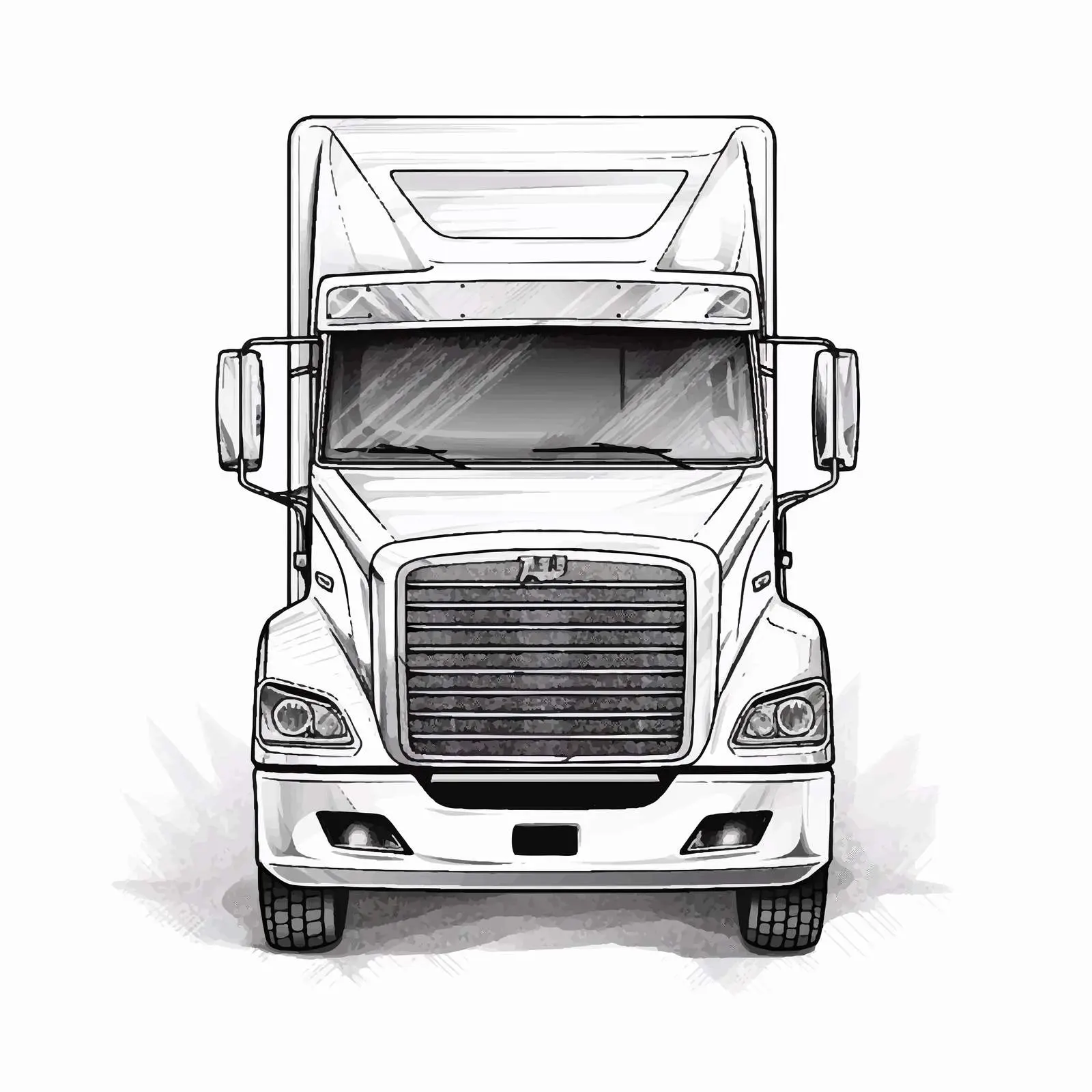 Minimalist Truck Line Vector Illustration – free delivery truck image from Dotvec