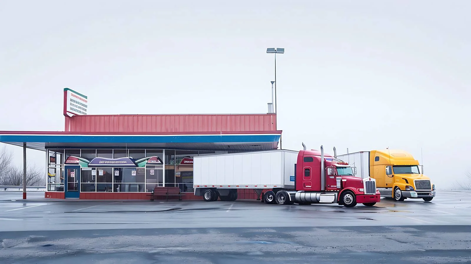 Ohio Truck Stop with Isolated Trucks — free download from Dotvec