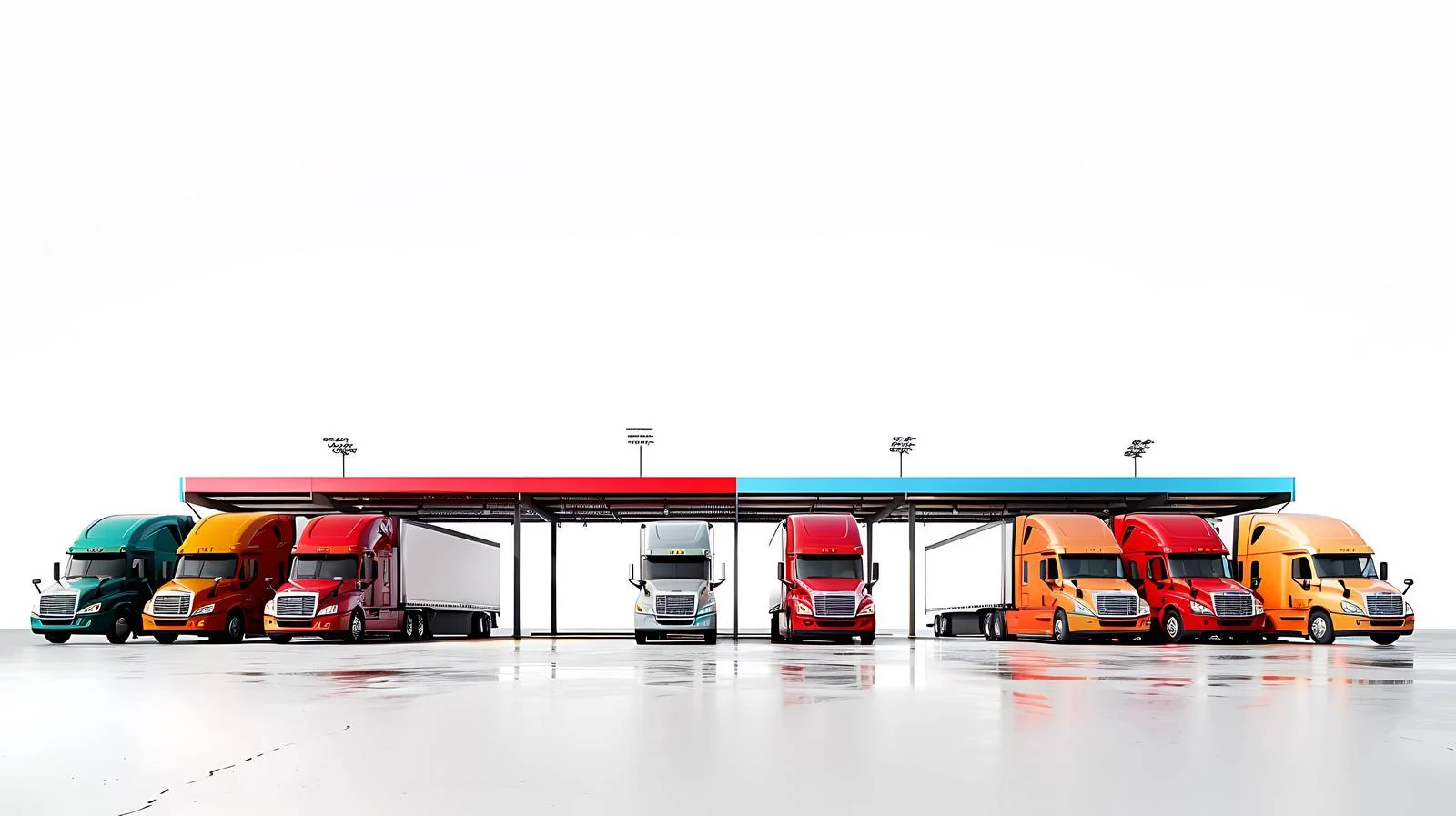 Ohio Truck Stop with Isolated Trucks — free download from Dotvec