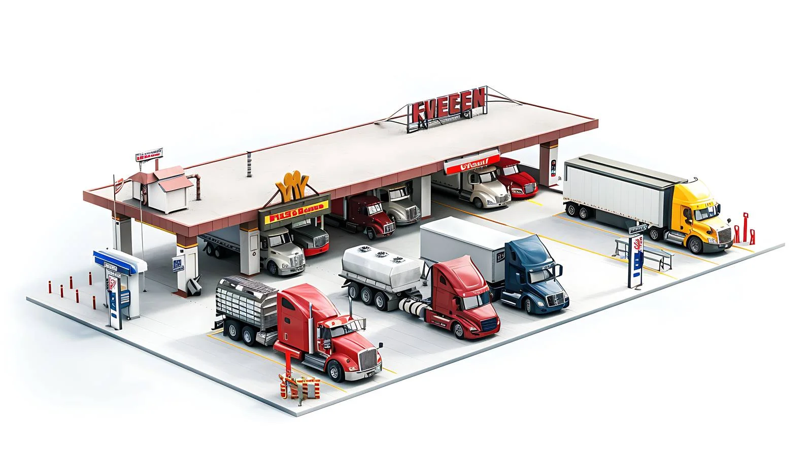 Ohio Truck Stop and Isolated Trucks — free download from Dotvec