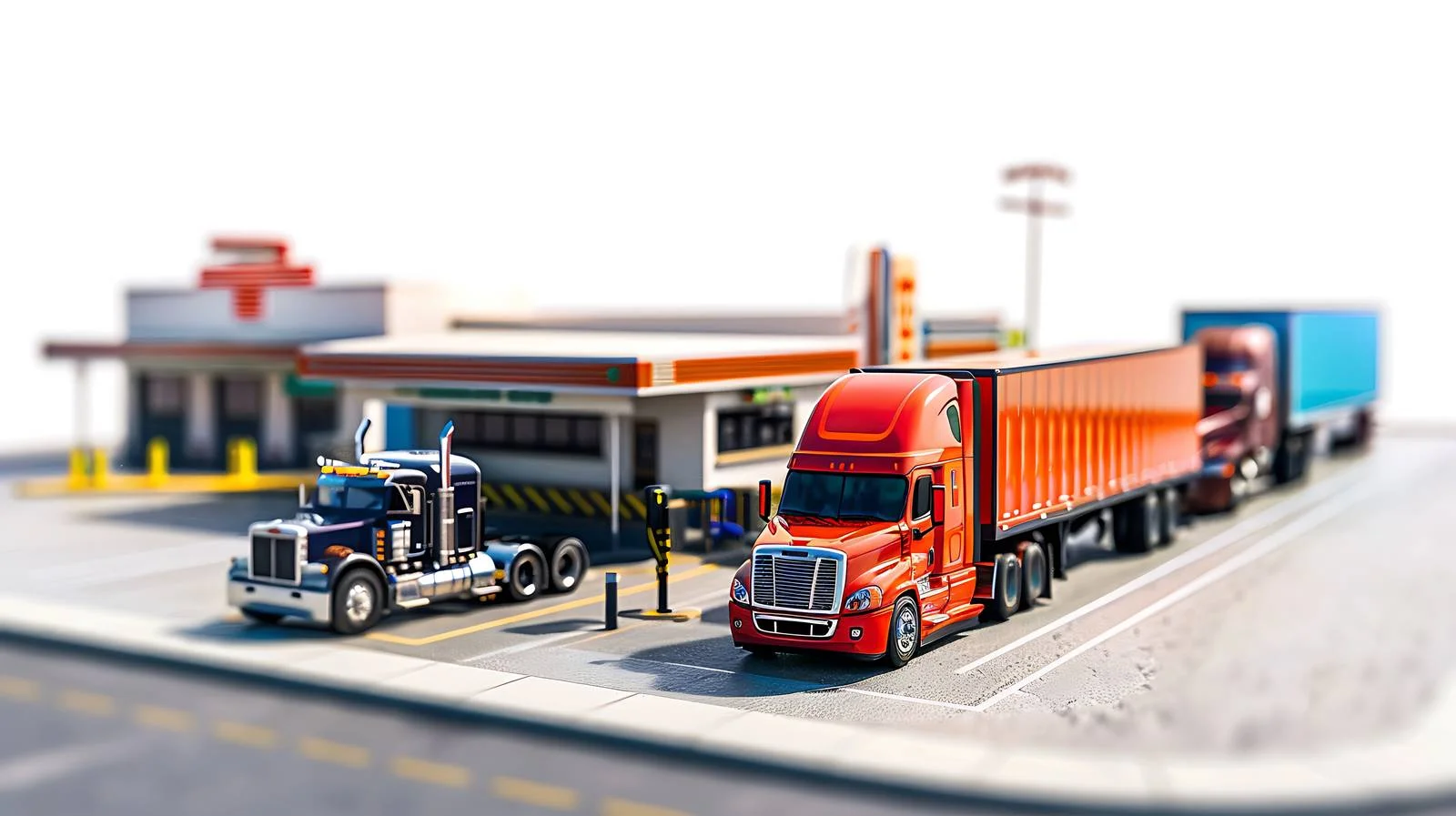 Ohio Truck Stop and Isolated Trucks — free download from Dotvec