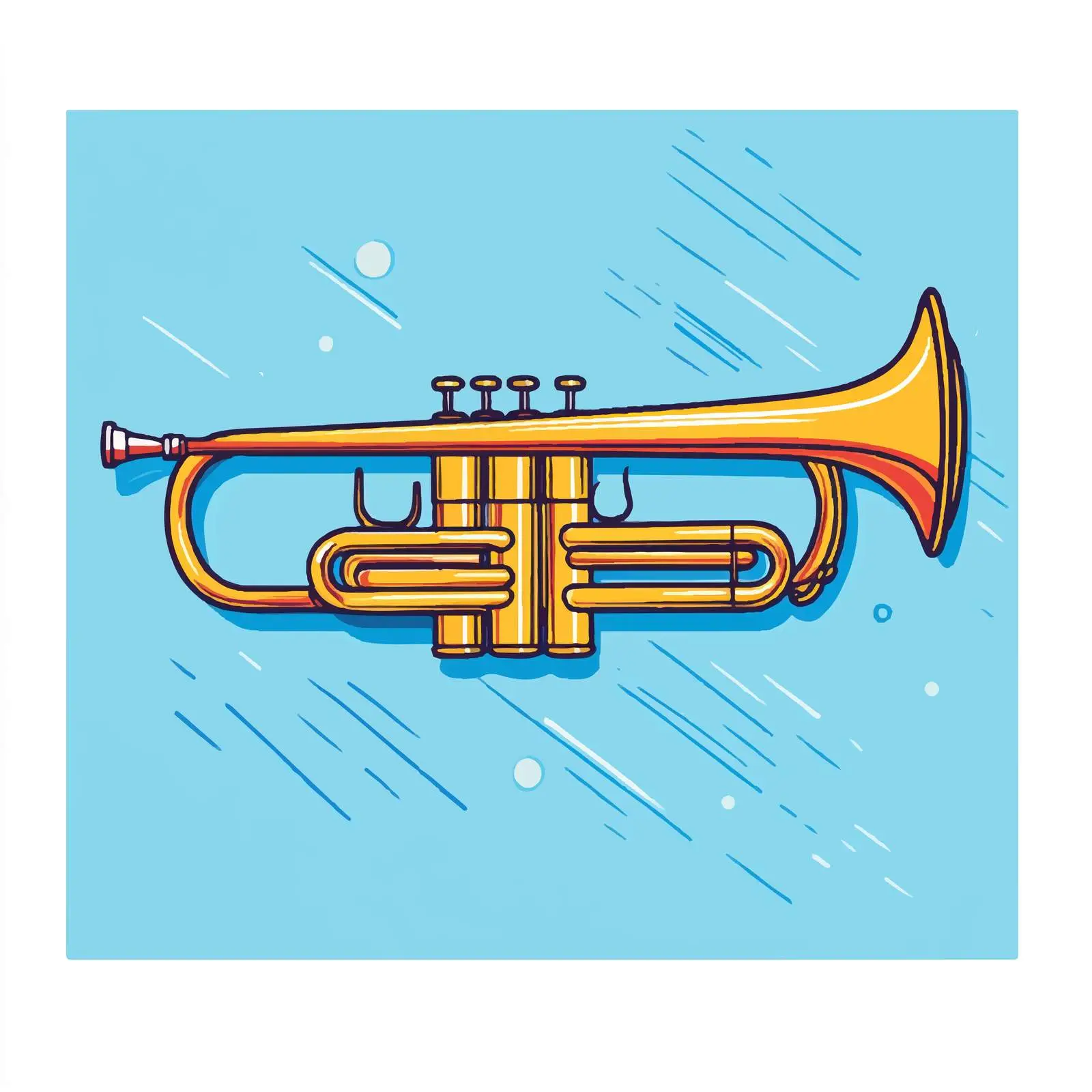 Flat Vector Illustration of Jazz Trumpet — free download from Dotvec
