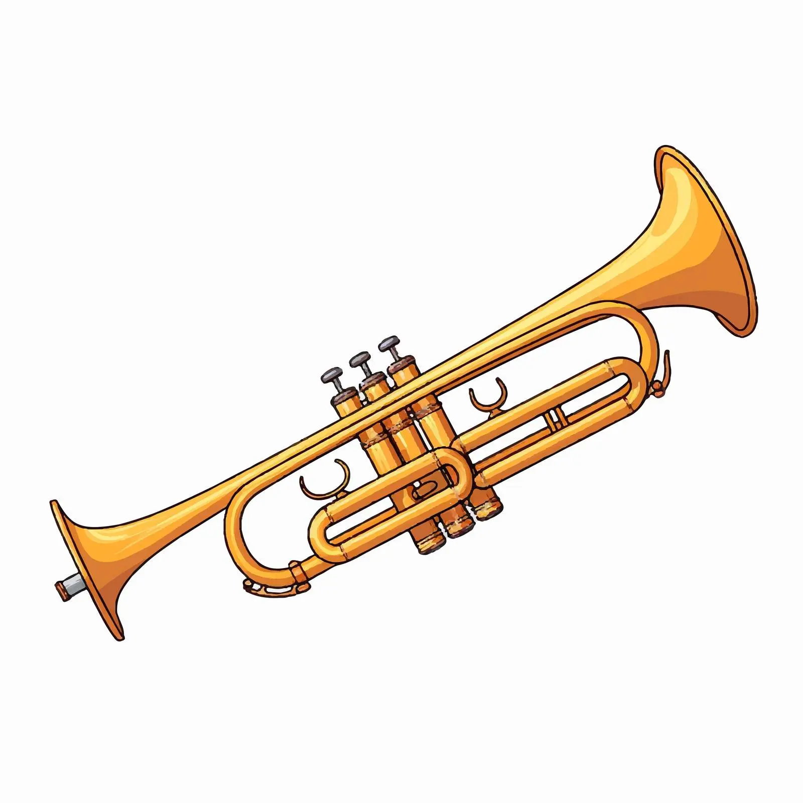 Trumpet Line Vector Illustration on White Background — free download from Dotvec