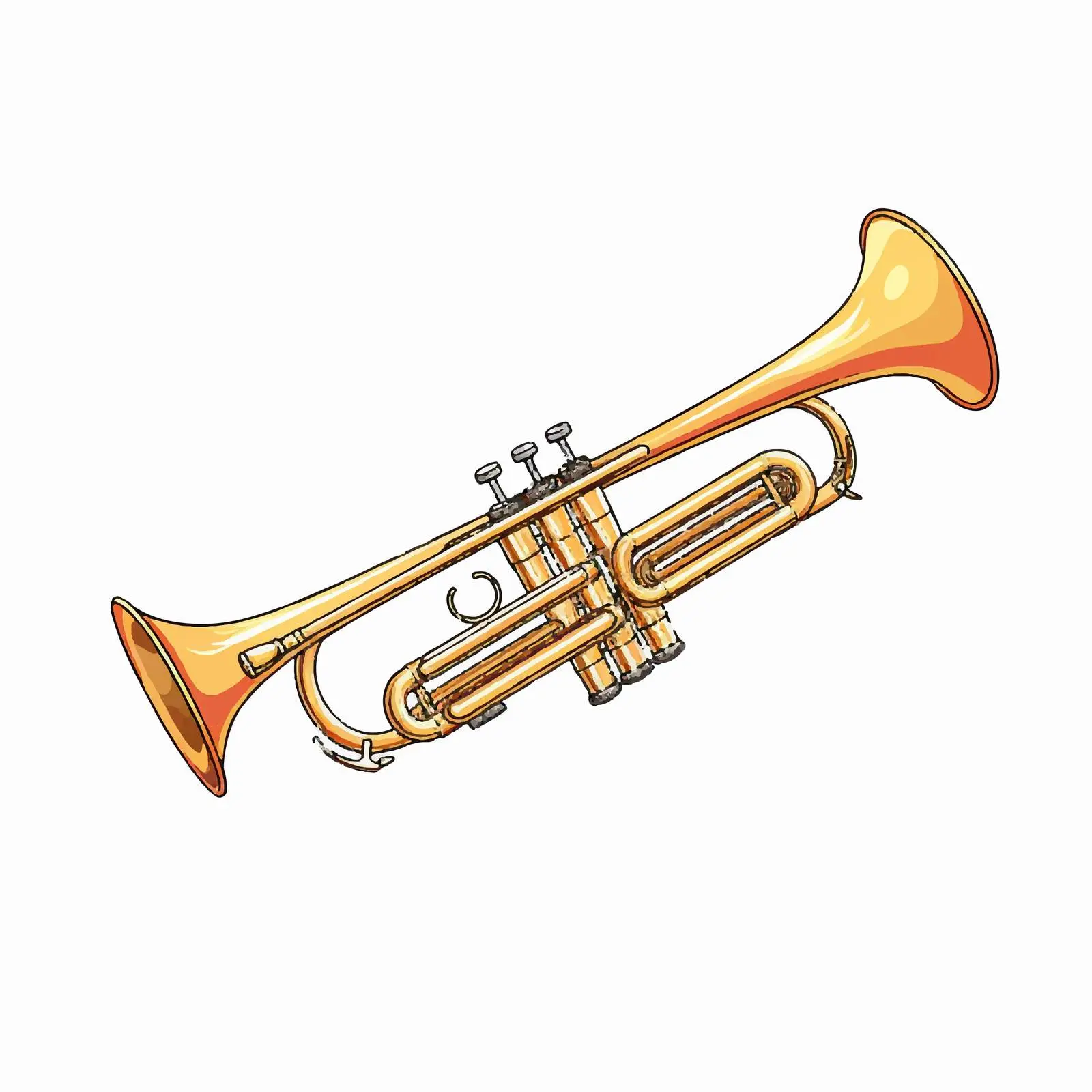 Trumpet Line Vector Illustration on White Background — free download from Dotvec