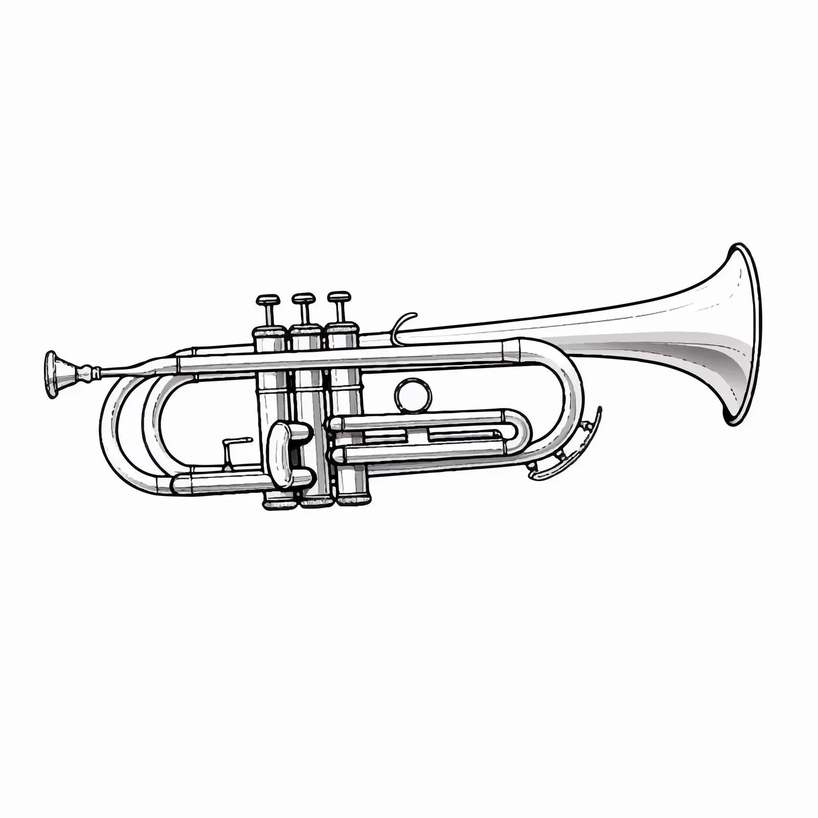 Trumpet Outline Illustration on White Background — free download from Dotvec