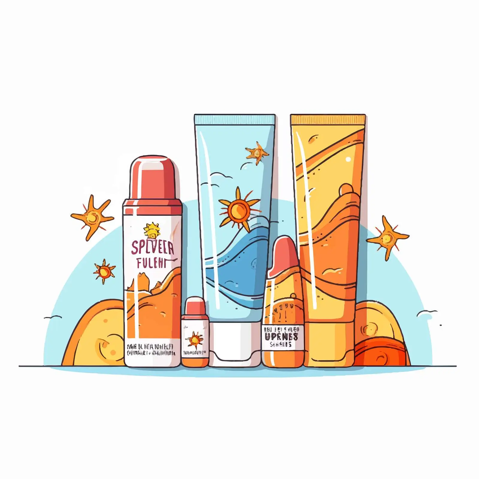 Diverse Sunscreen Products in Various SPF Tubes — free download from Dotvec