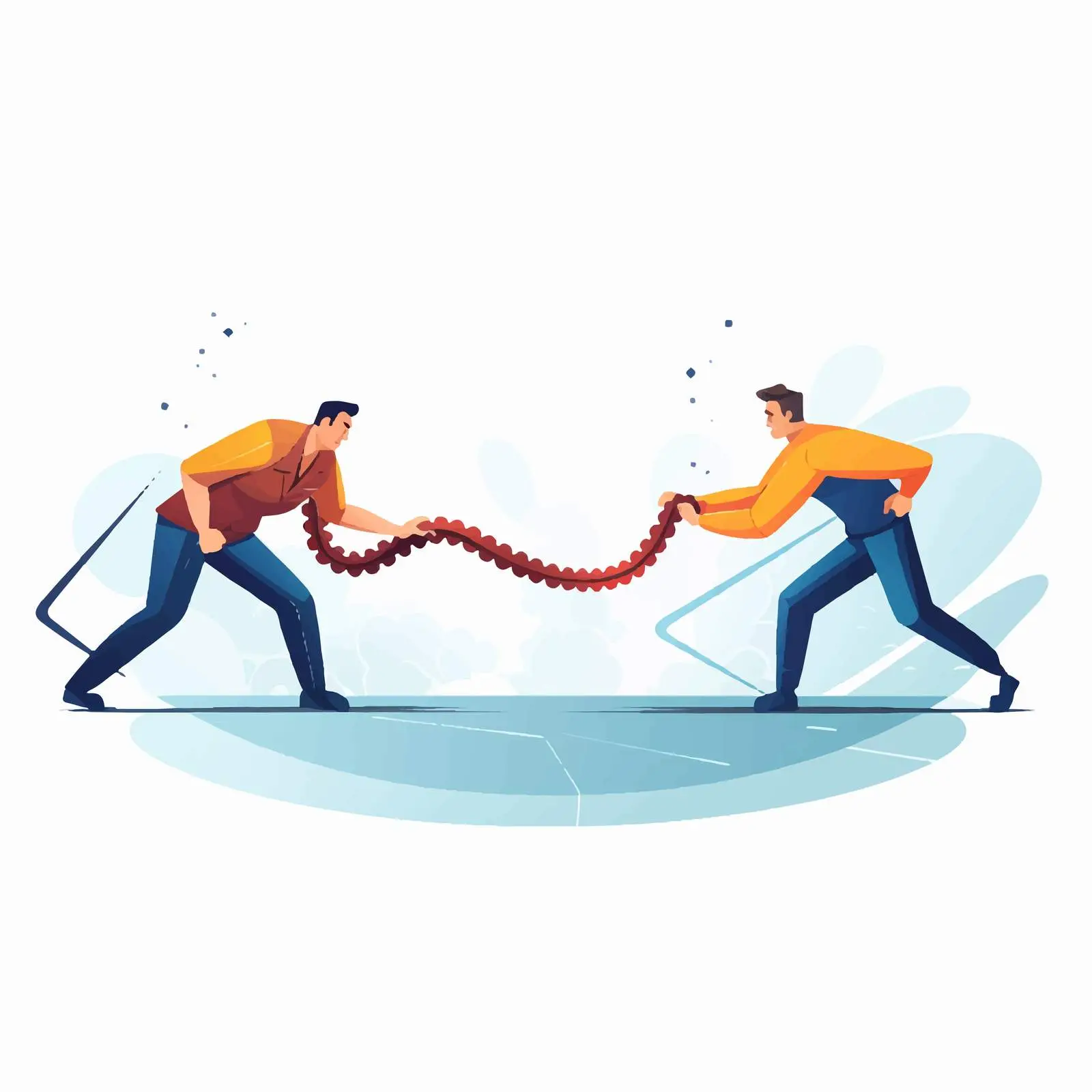 Man vs Guy Tug of War Flat Vector – free sport activities image from Dotvec