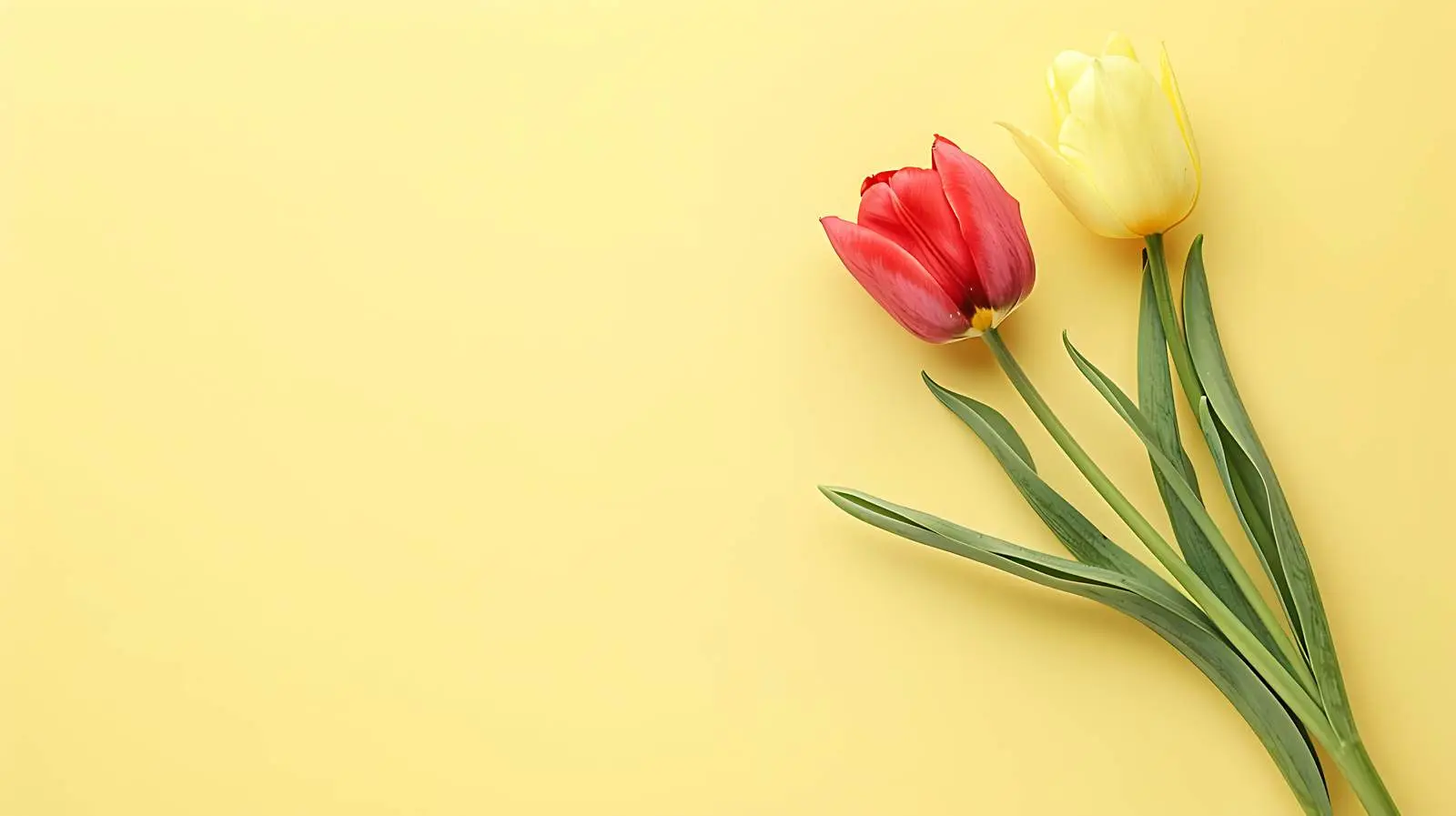Tulip Flower on Pastel Yellow Background — free download from Dotvec