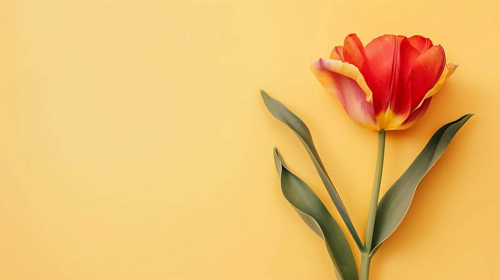 Tulip Flower on Pastel Yellow Background – free vine image from Dotvec
