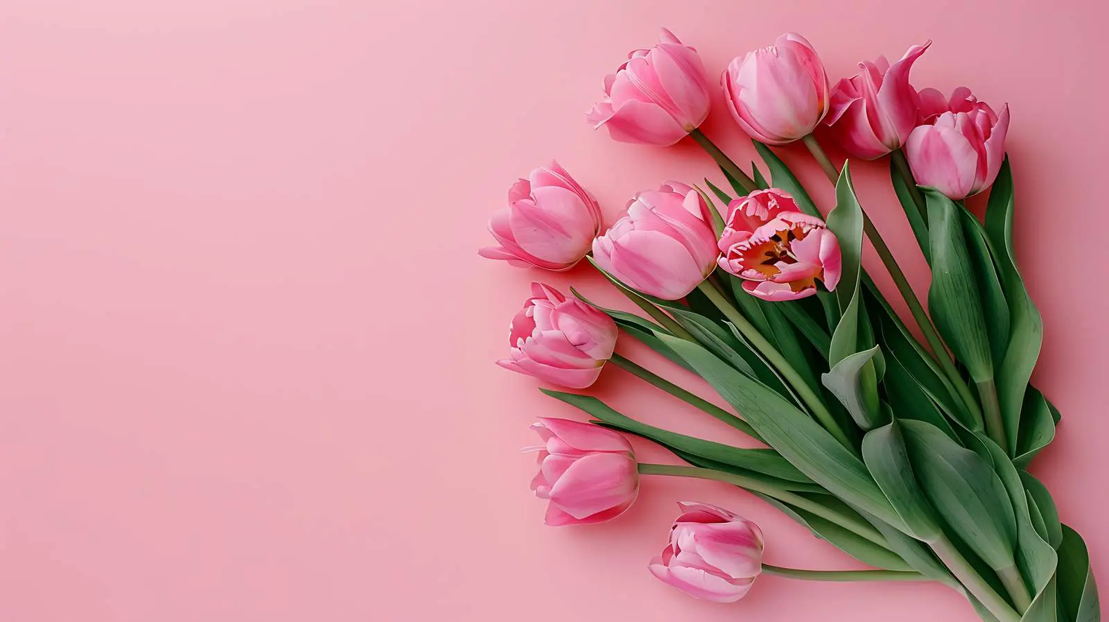 Tulip Bouquet on Pastel Pink Background — free download from Dotvec