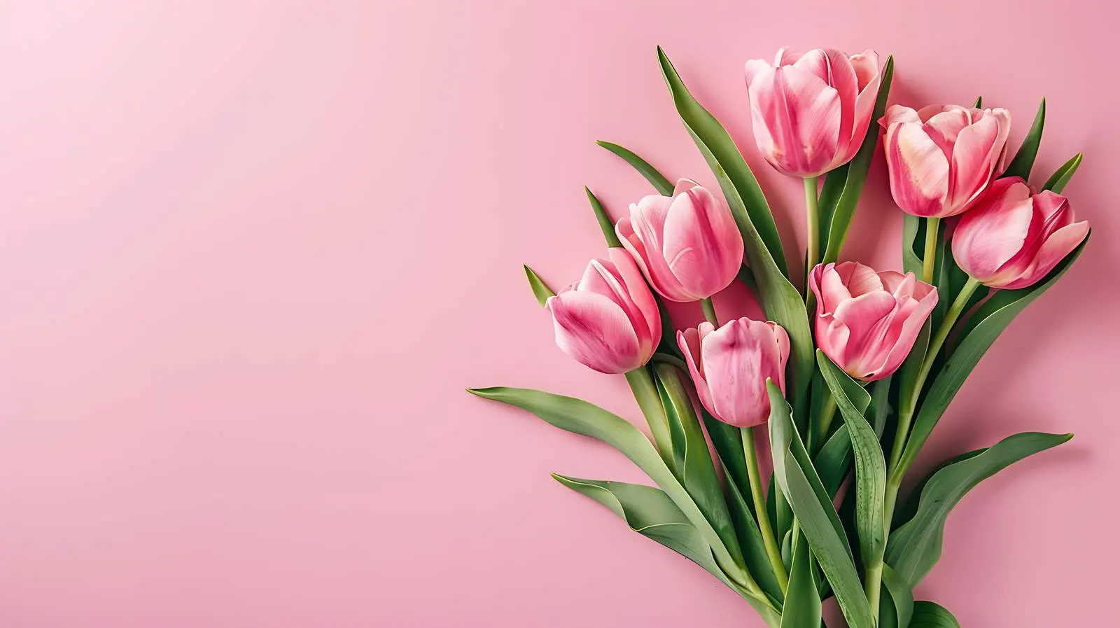 Tulip Bouquet on Pastel Pink Background – free lip image from Dotvec
