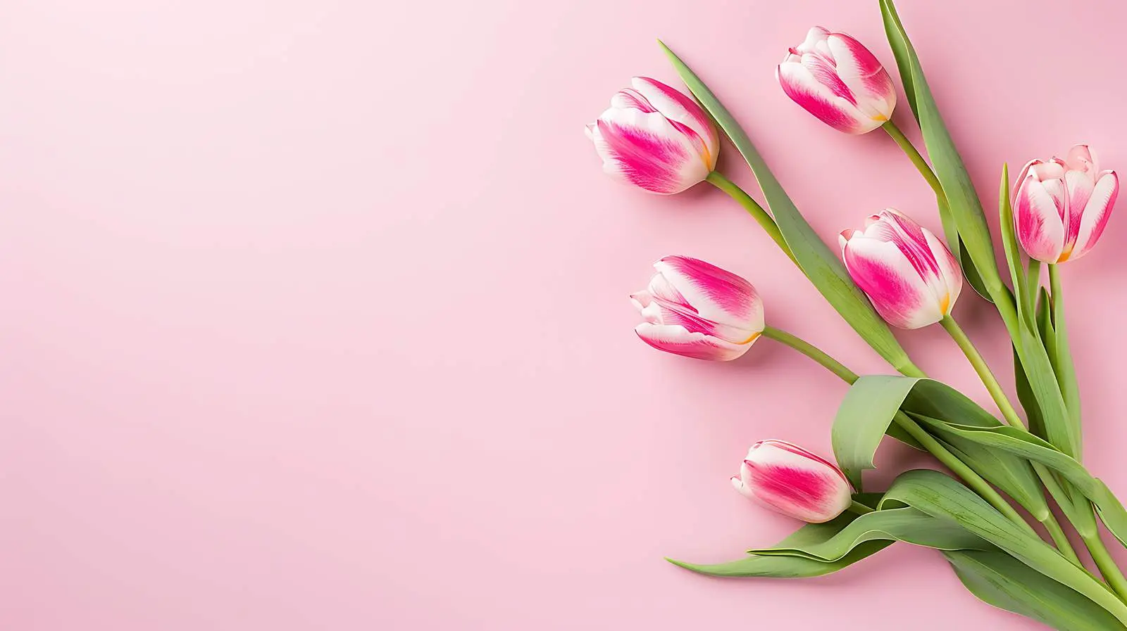 Tulip Bouquet on Pastel Pink Background — free download from Dotvec