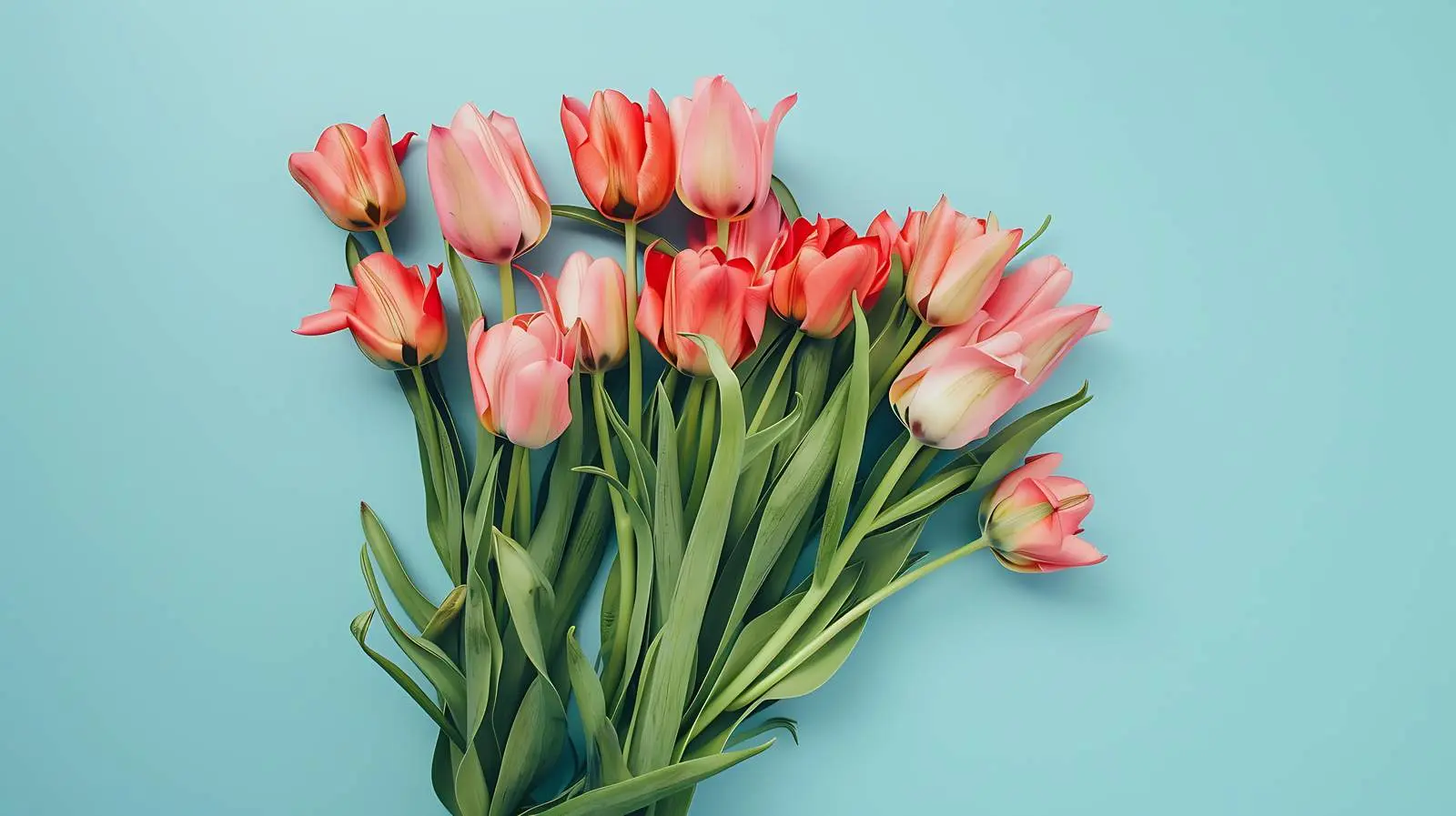 Tulip Bouquet on Soft Pink Background – free tulip flowers image from Dotvec