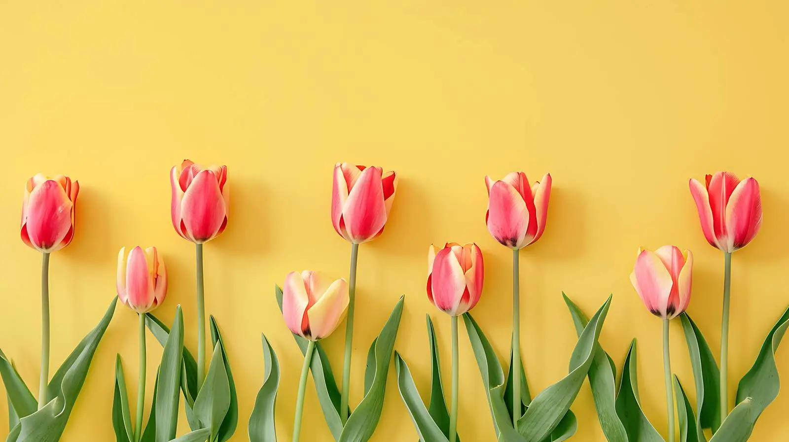 Tulip Flowers on Pastel Yellow Background — free download from Dotvec