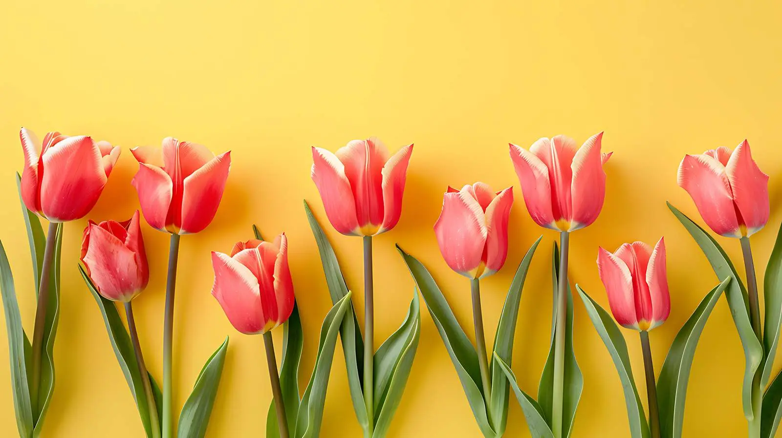Tulip Flowers on Pastel Yellow Background — free download from Dotvec