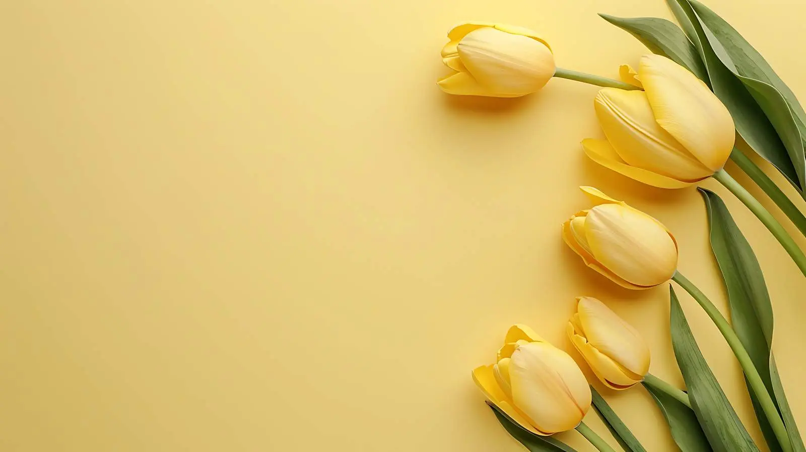 Tulip Flowers on Pastel Yellow Background – free inspiring image from Dotvec