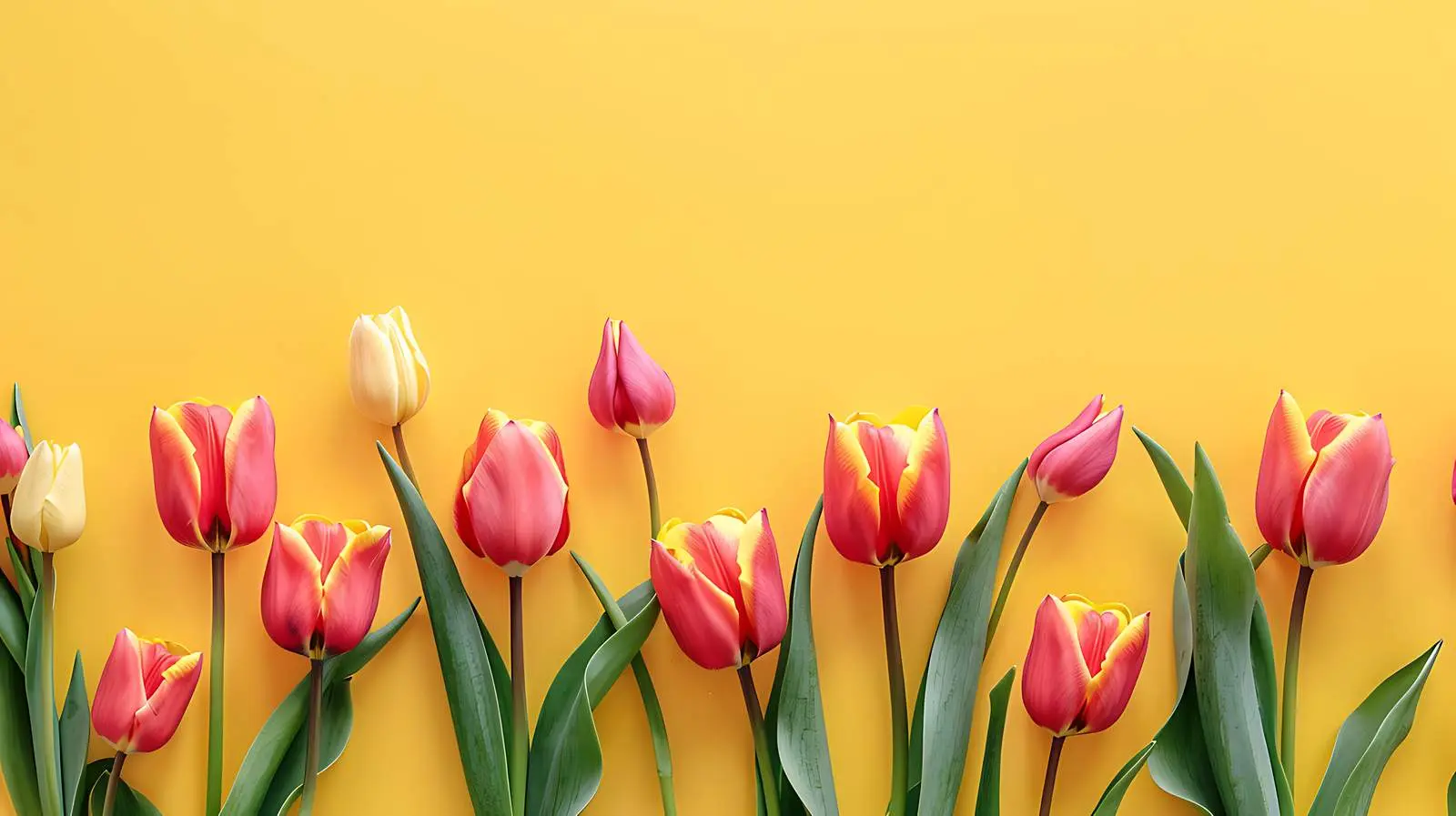 Tulip Flowers on Soft Yellow Background — free download from Dotvec